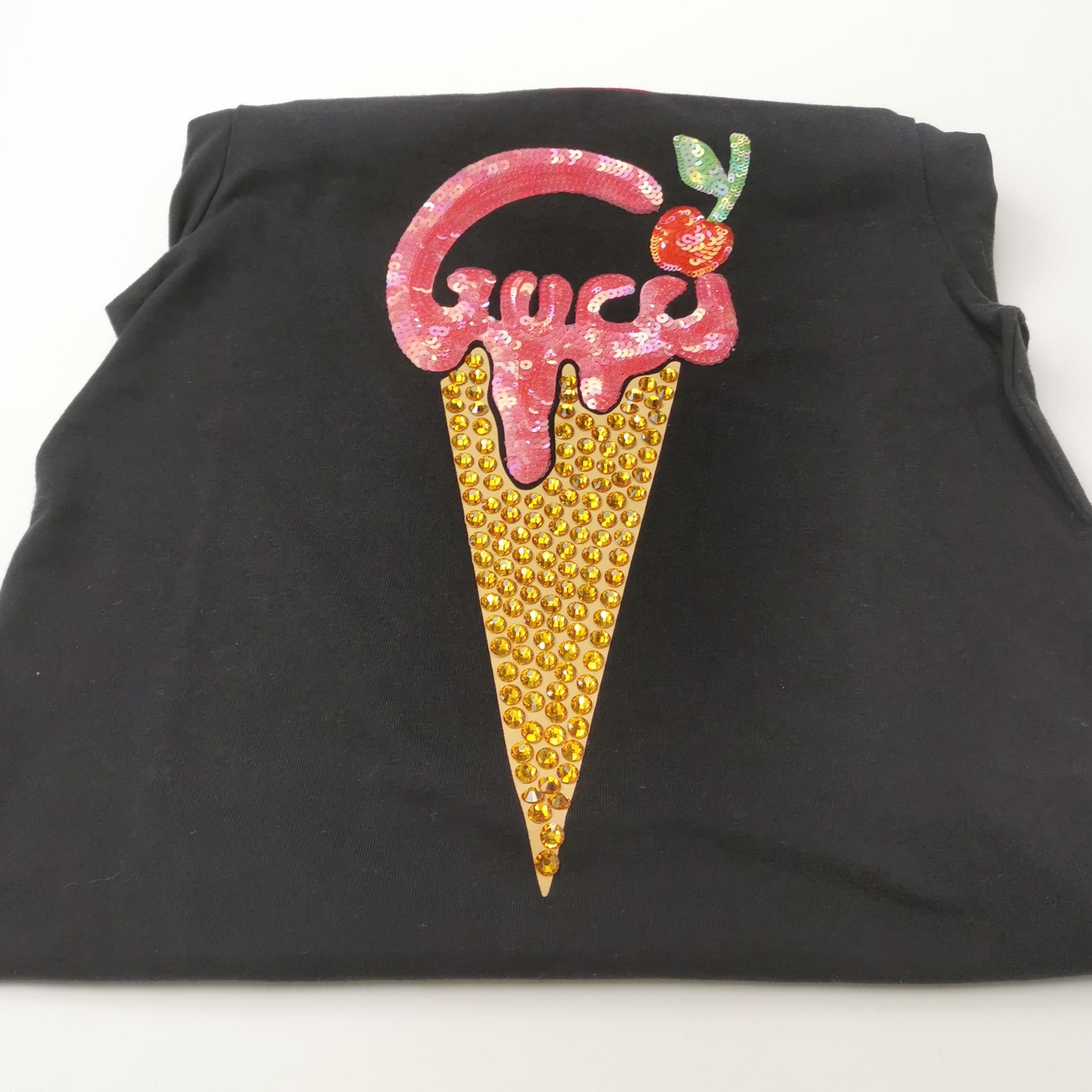 Gucci Gucci Ice Cream Rhinestone T-Shirt Size XS Size XS / US 0-2 / IT 36-38 - 3 Thumbnail