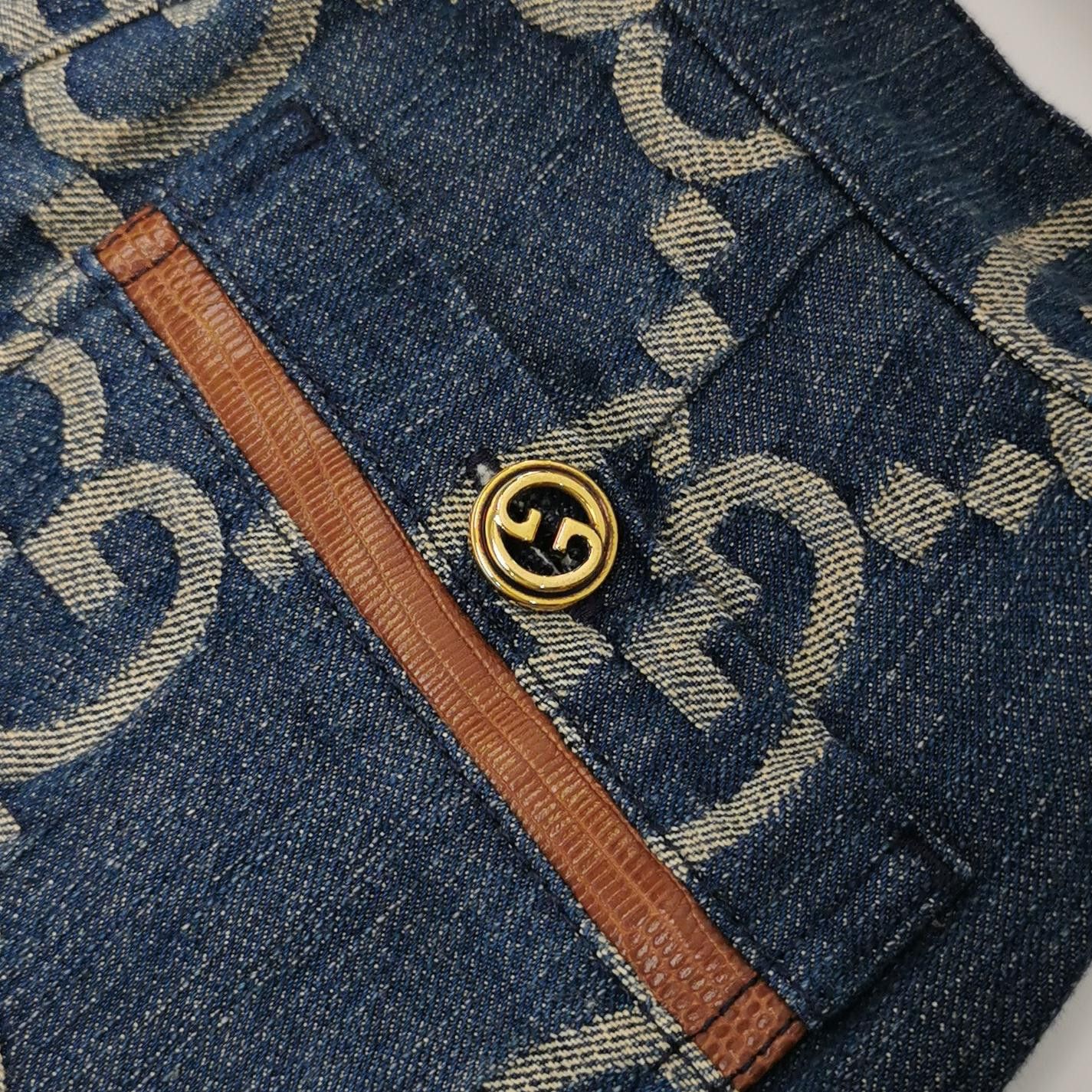 Gucci Gucci GG Monogram Denim Shorts Size 36 Size 25" / US 0 / IT 36 - 3 Thumbnail