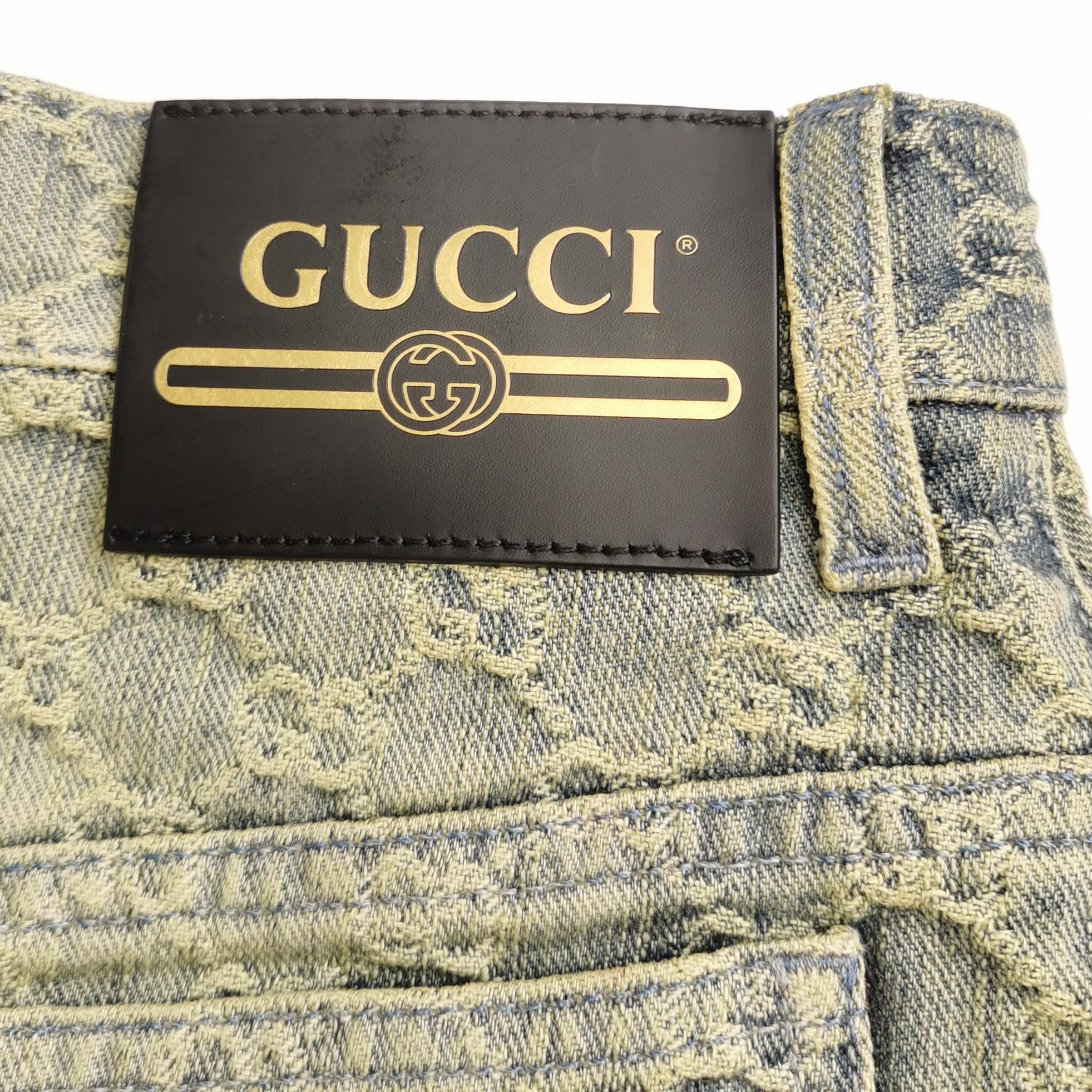 Gucci Gucci Monogram Denim Mini Skirt Size 36 Size 25" / US 0 / IT 36 - 3 Thumbnail