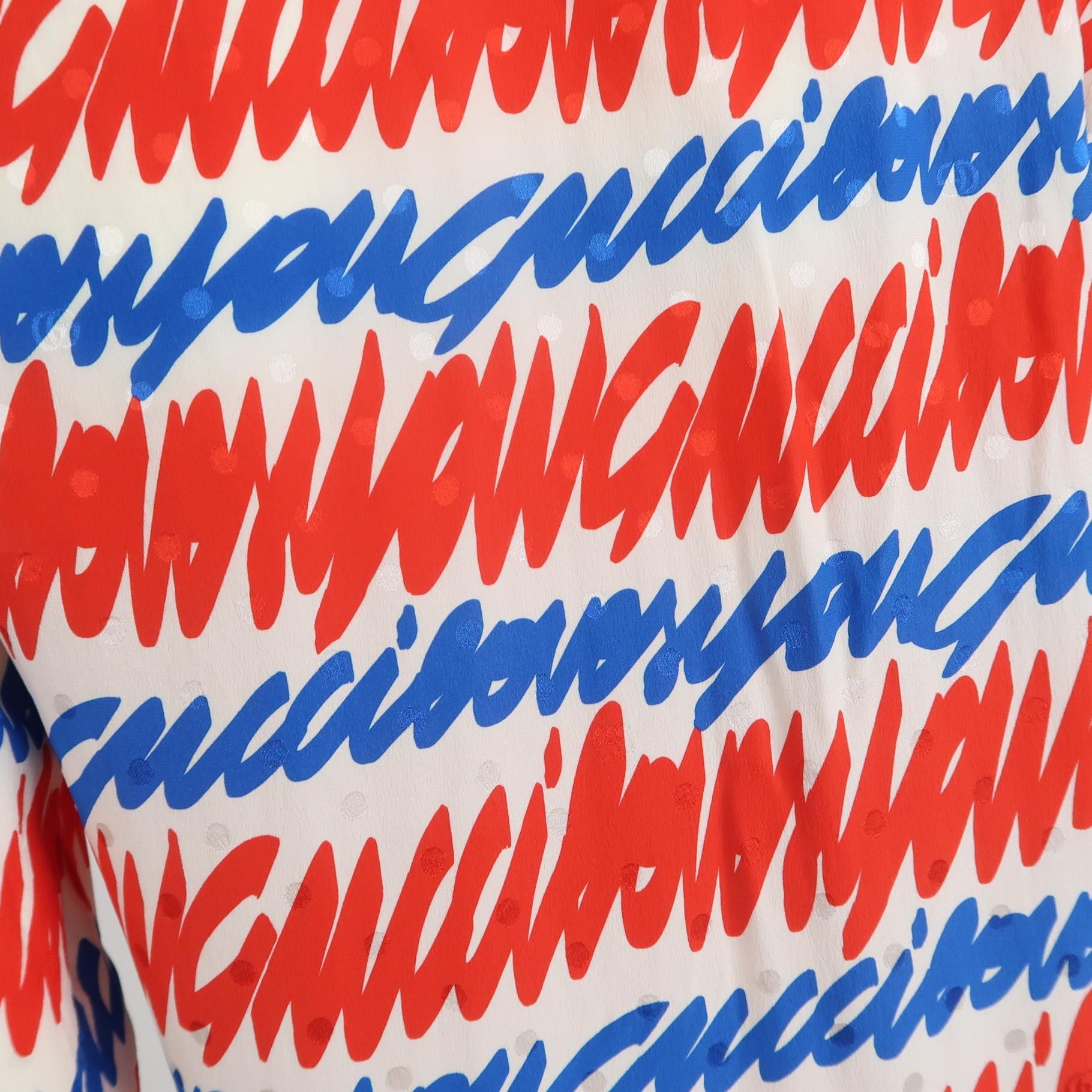 Gucci Gucci Red and Blue Print Silk Button Up Size 40 Size S / US 4 / IT 40 - 3 Thumbnail