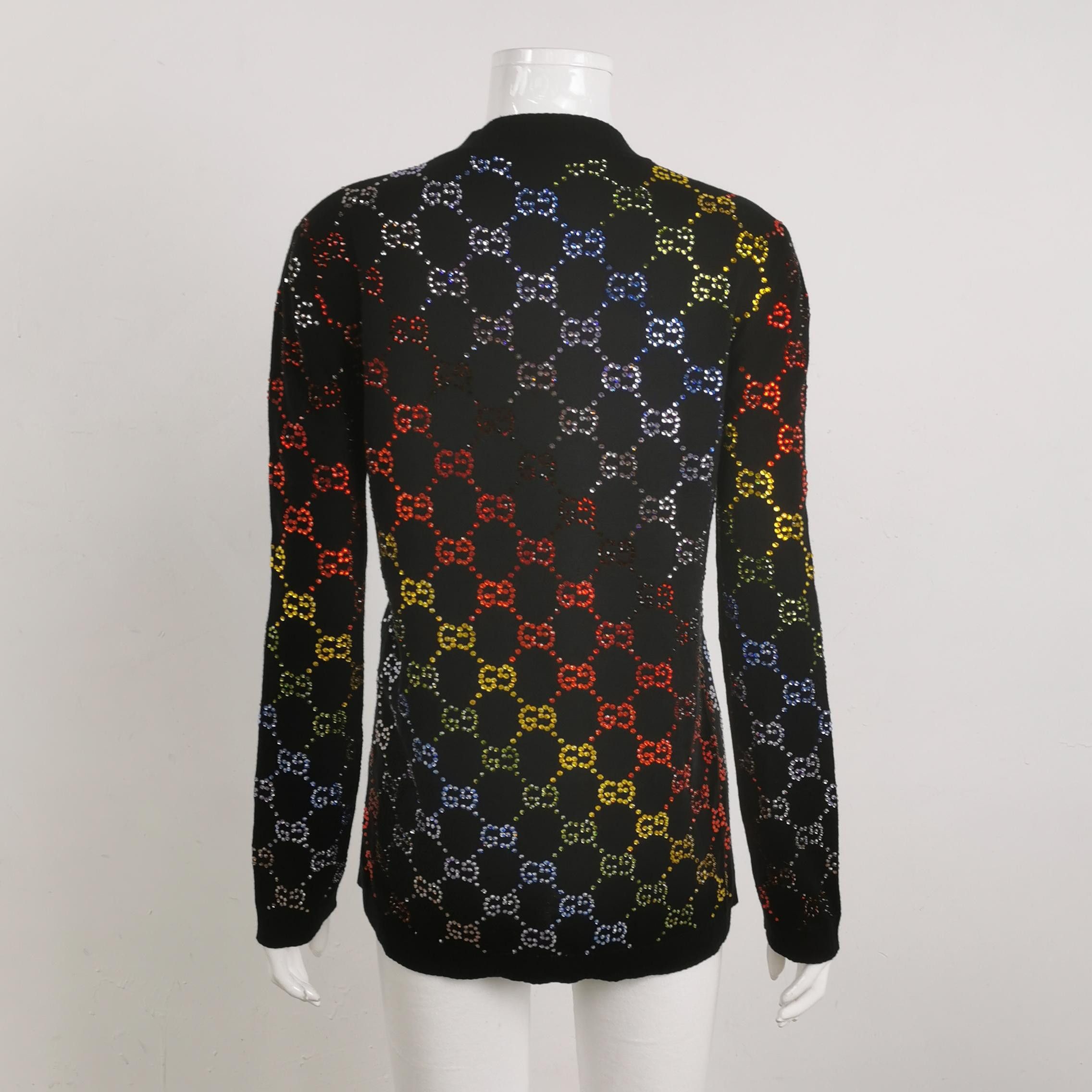 Gucci Gucci Rainbow Rhinestone GG Logo Sweater Size M Size US M / EU 48-50 / 2 - 2 Thumbnail