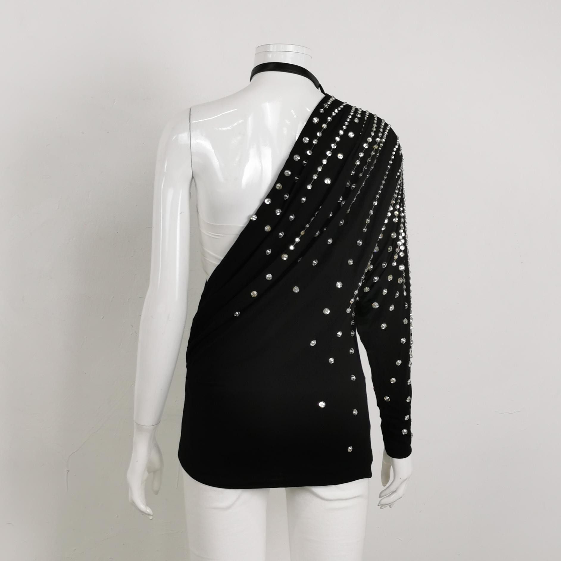 Gucci Gucci Rhinestone One Shoulder Top Size S Size S / US 4 / IT 40 - 2 Thumbnail