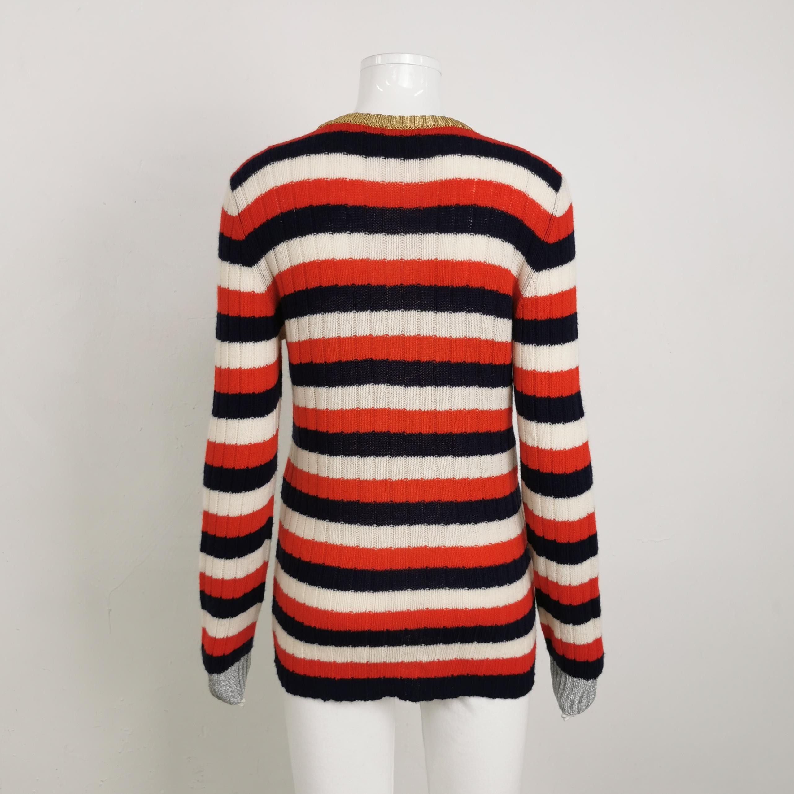 Gucci Gucci Striped Sequin Planet Sweater Size M Size US M / EU 48-50 / 2 - 2 Thumbnail