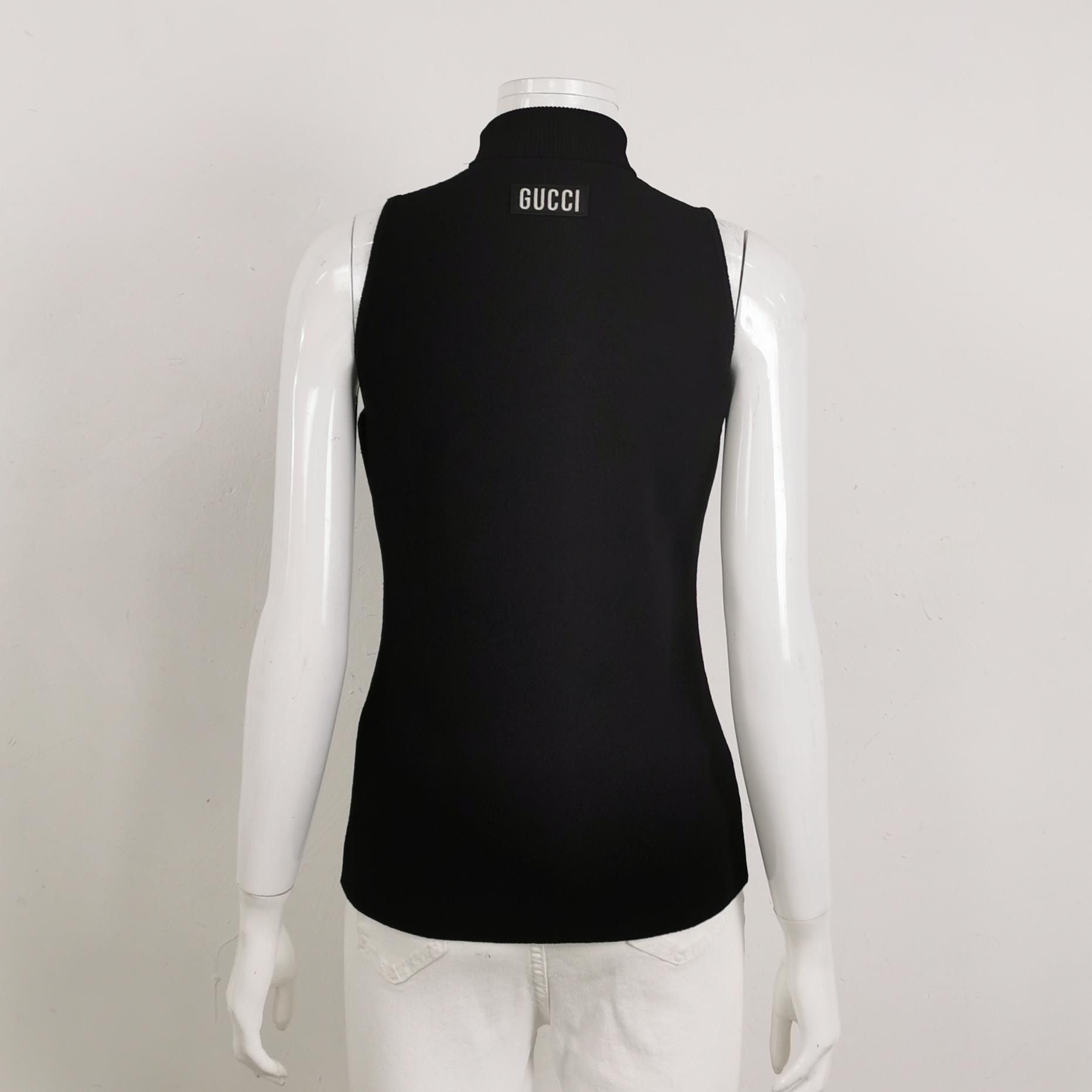 Gucci Gucci Logo Patch Sleeveless Turtleneck Size M Size US M / EU 48-50 / 2 - 2 Thumbnail