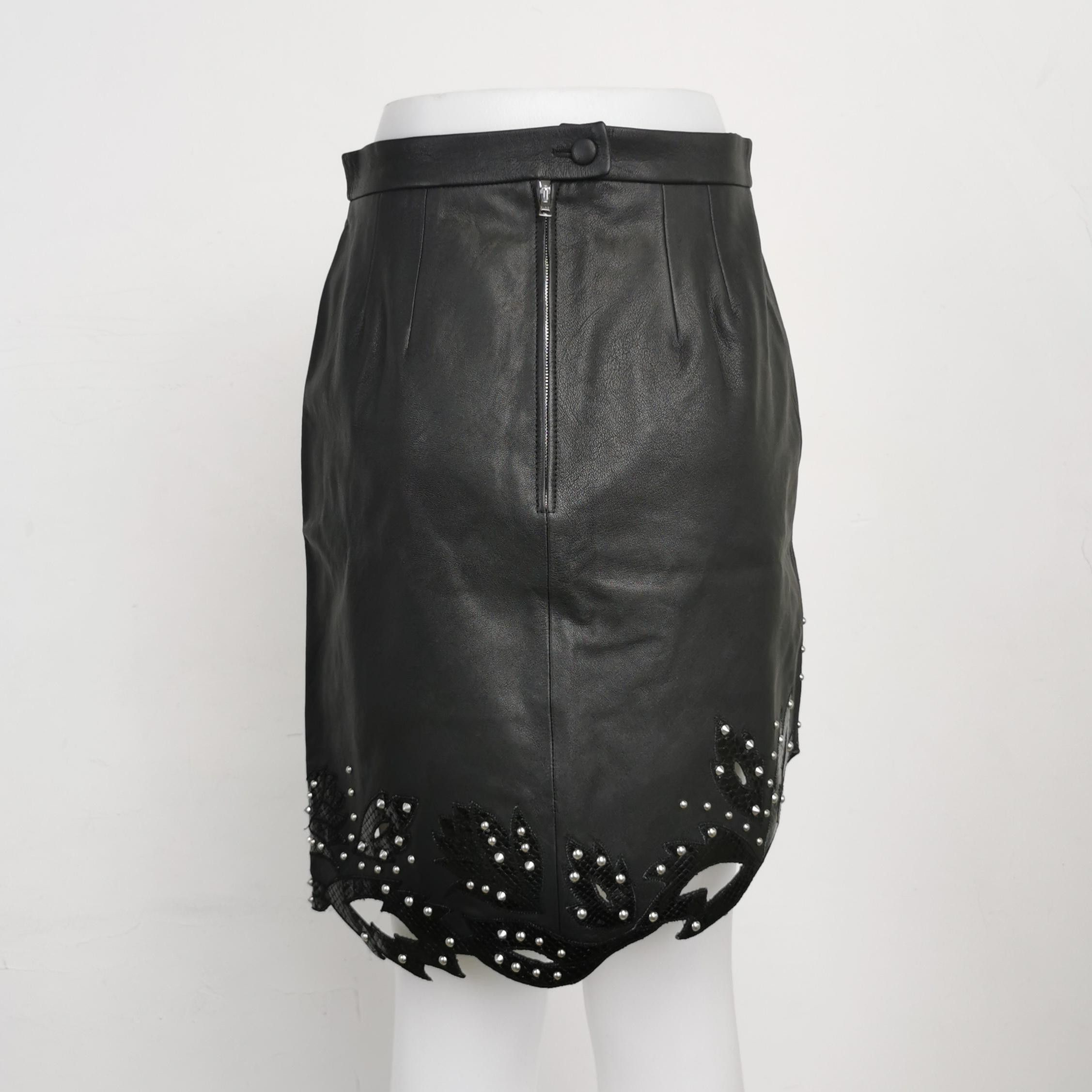 Gucci Gucci Studded Lambskin Mini Skirt Size 38 Size 26" / US 2 / IT 38 - 2 Thumbnail