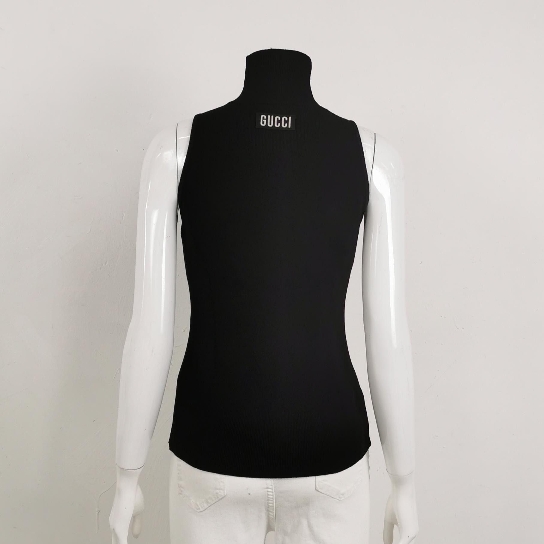 Gucci Gucci Logo Patch Sleeveless Turtleneck Size S Size S / US 4 / IT 40 - 2 Thumbnail