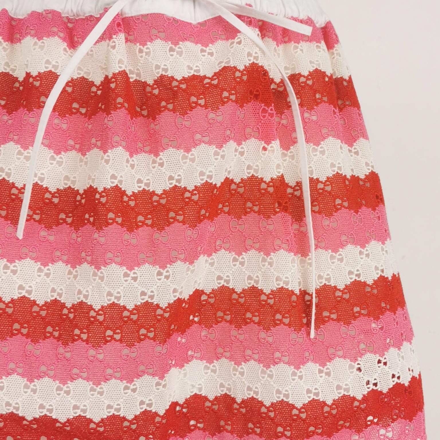 Gucci Gucci Striped Lace Mini Skirt Size 40 Size 27" / US 4 / IT 40 - 5 Thumbnail