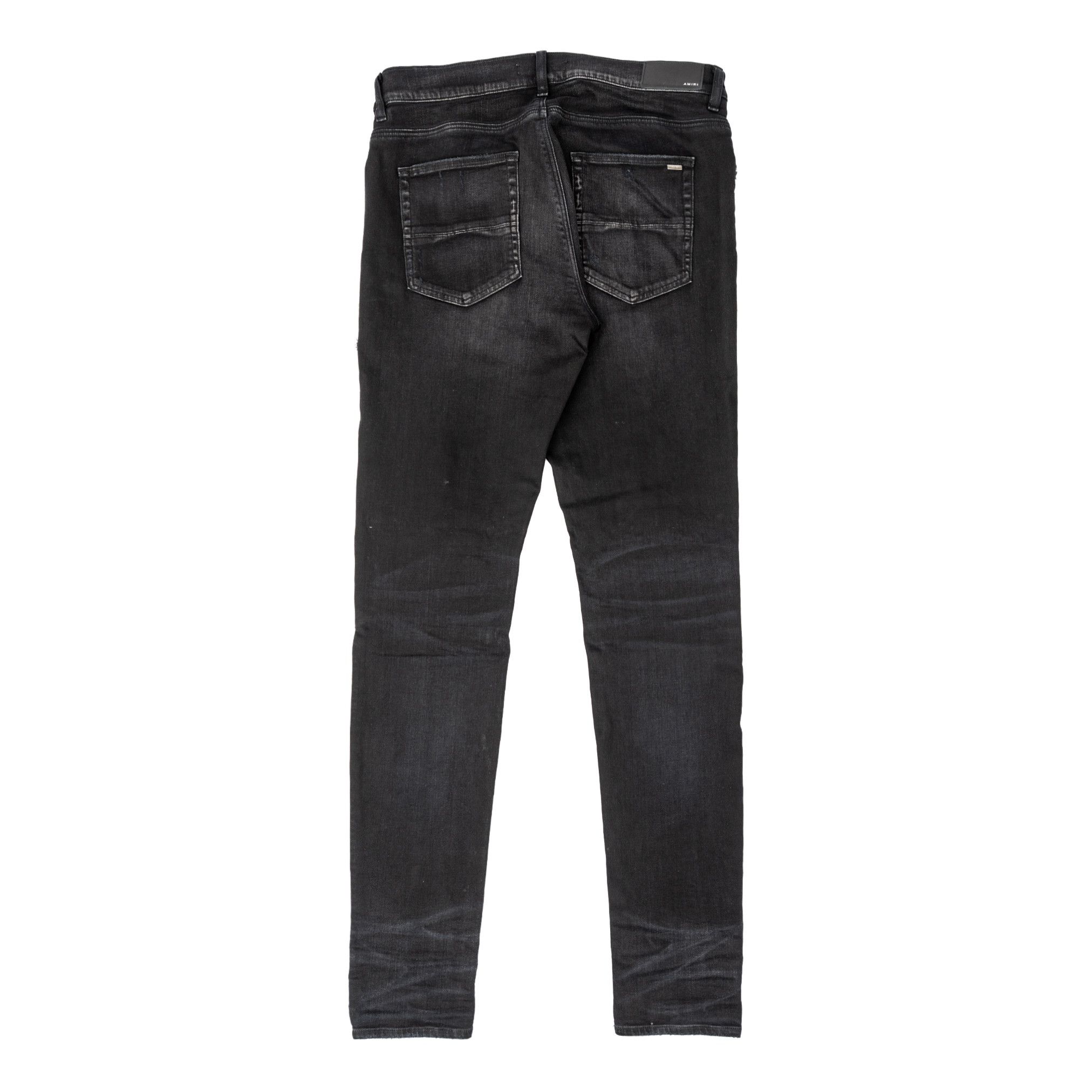 Amiri Amiri MX1 Leather Patch Jeans Aged Black Camo Size US 36 / EU 52 - 2 Thumbnail