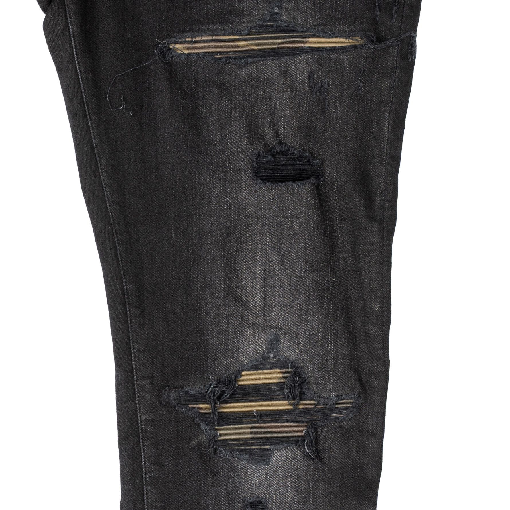 Amiri Amiri MX1 Leather Patch Jeans Aged Black Camo Size US 36 / EU 52 - 3 Thumbnail