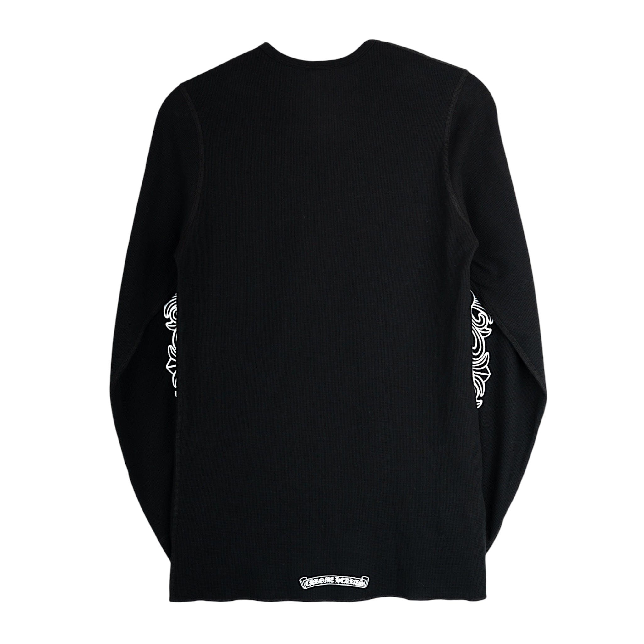 Chrome Hearts Horseshoe Floral Logo Thermal Long Sleeve Tee Shirt Black W Size US L / EU 52-54 / 3 - 2 Thumbnail