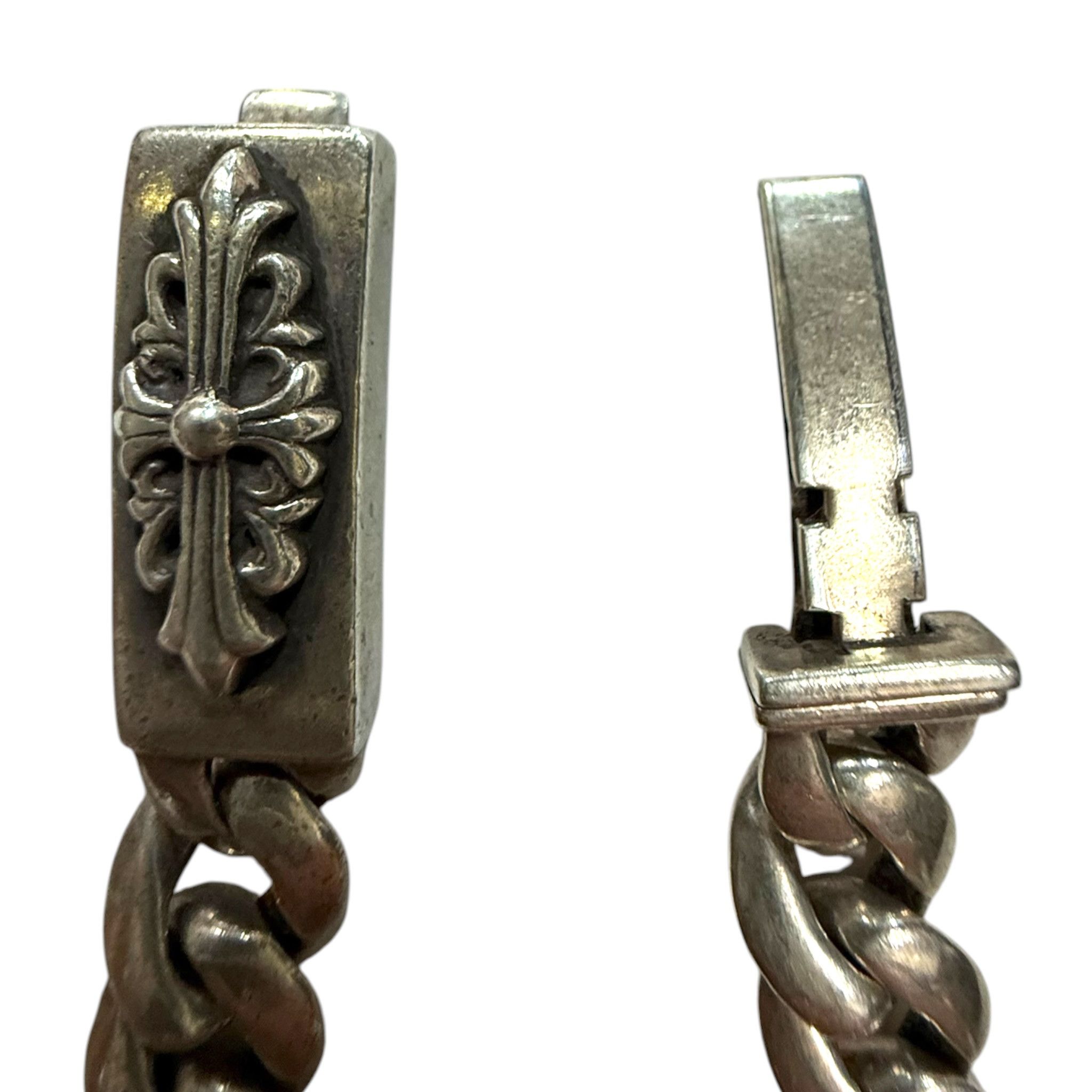 Chrome Hearts Cuban Link Floral ID Bracelet Silver (7 Inch) Size ONE SIZE - 2 Thumbnail