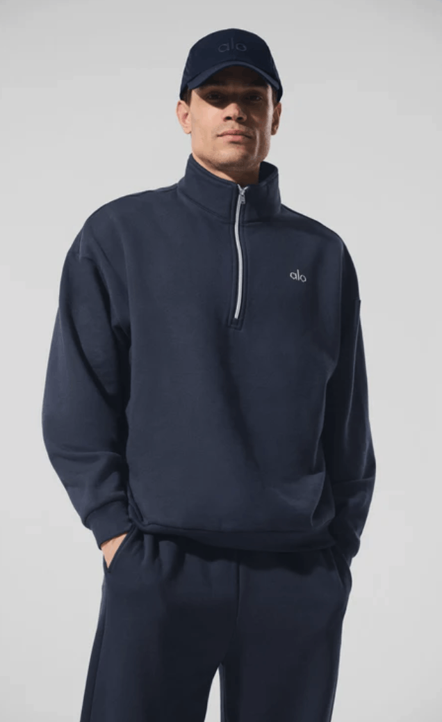 Alo Yoga Accolade 1/4 Zip Pullover Sweatshirt Navy Size US M / EU 48-50 / 2 - 2 Thumbnail