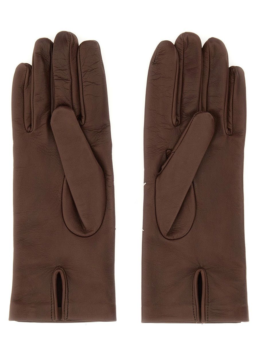 Maison Margiela MAISON MARGIELA LEATHER GLOVES - BROWN Size ONE SIZE - 2 Thumbnail