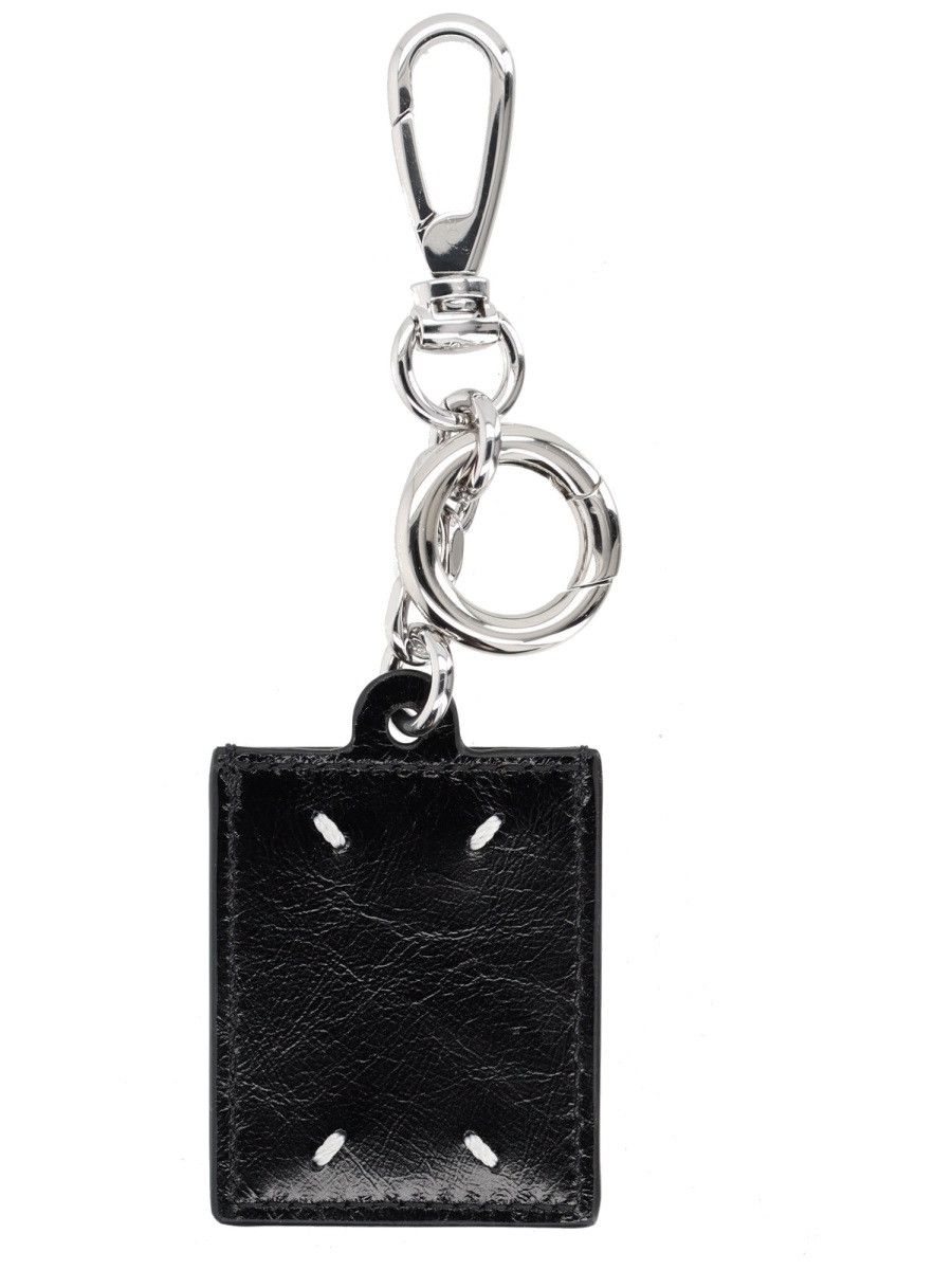 Maison Margiela MAISON MARGIELA LEATHER KEYCHAIN - BLACK Size ONE SIZE - 2 Thumbnail