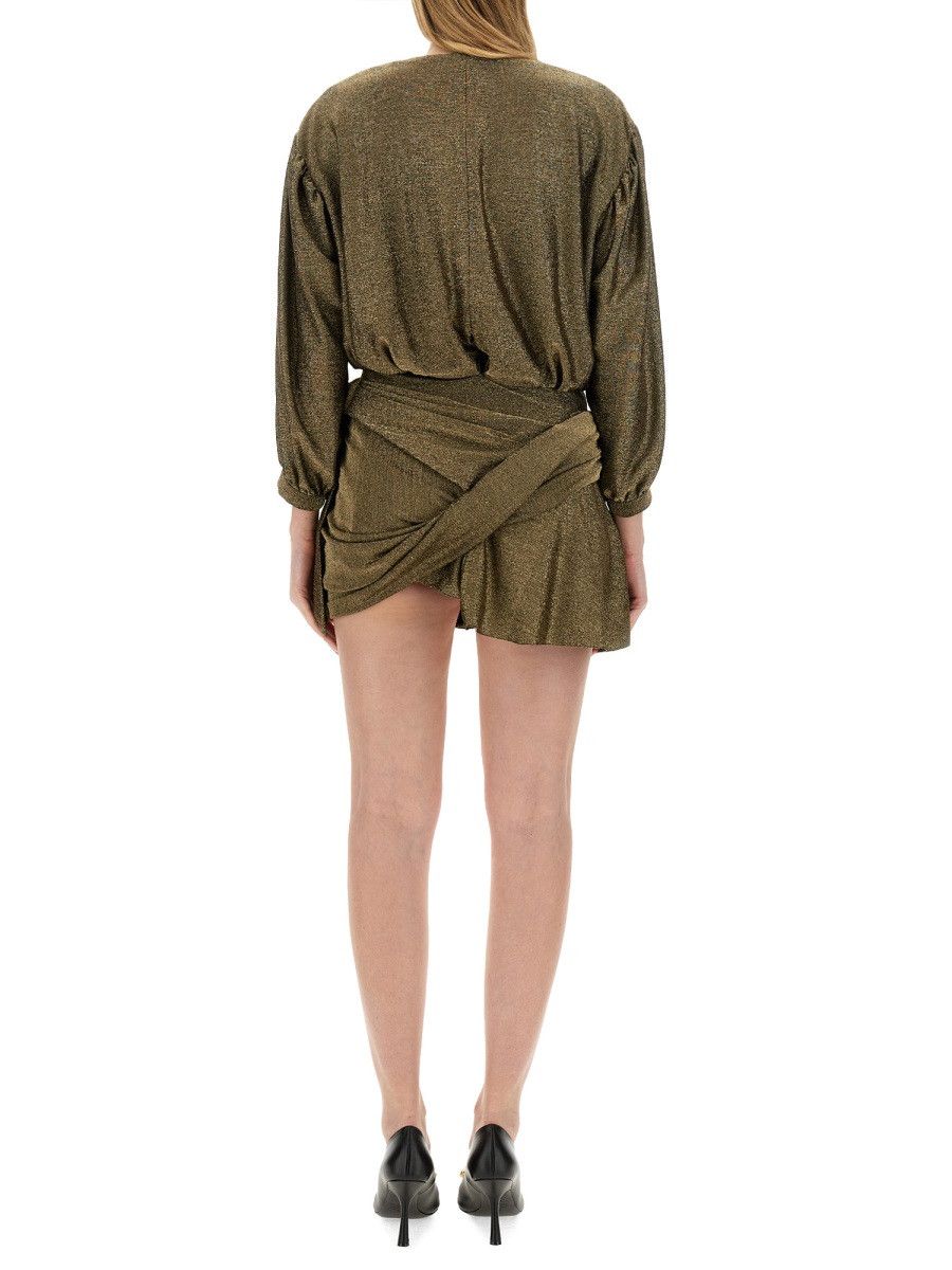 Balenciaga BALENCIAGA V-NECK DRESS - GOLD (FR 36) Size XS / US 0-2 / IT 36-38 - 3 Thumbnail