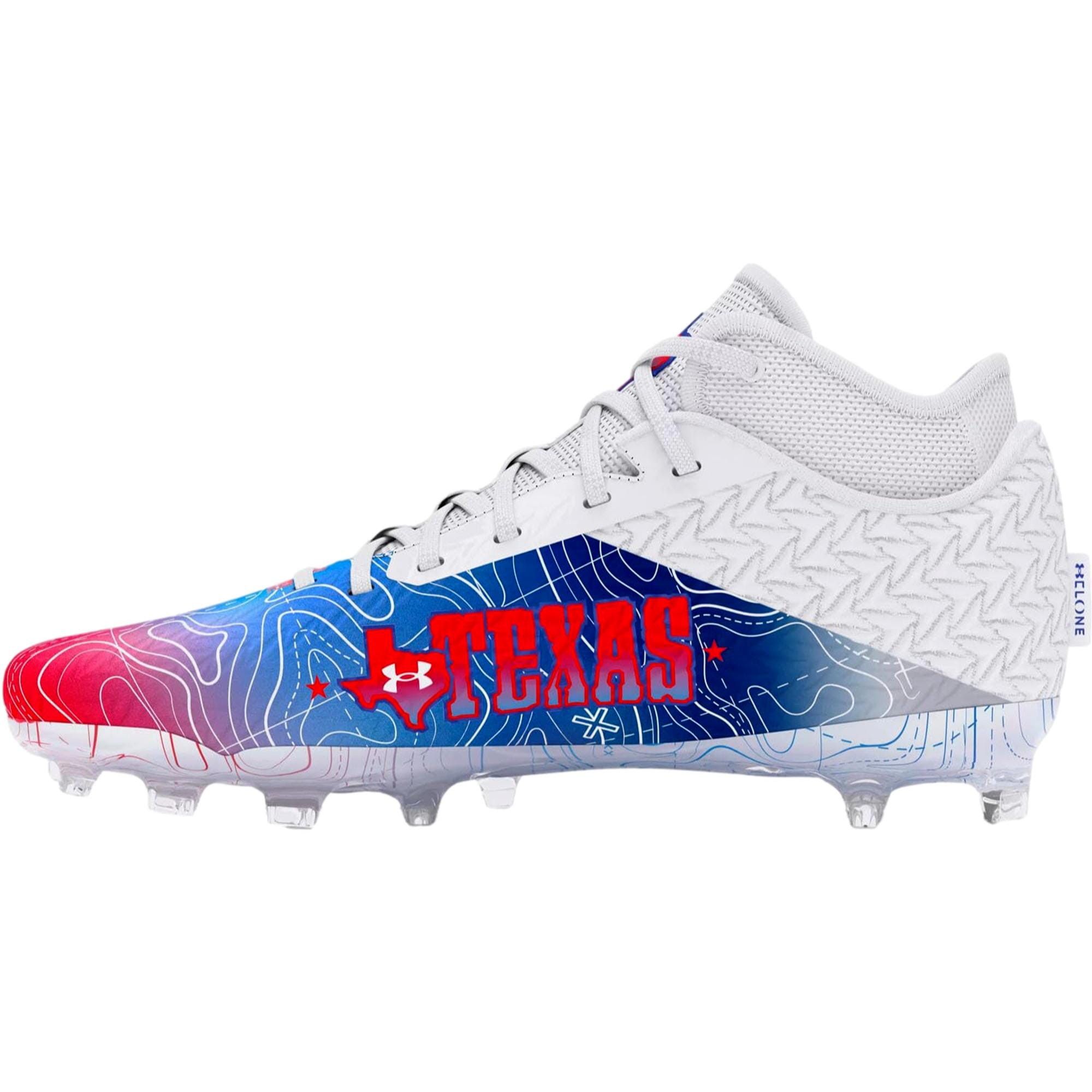 Under Armour Spotlight Clone 4 MC TX White / Blue 3027295-100 Size US 11 / EU 44 - 2 Thumbnail