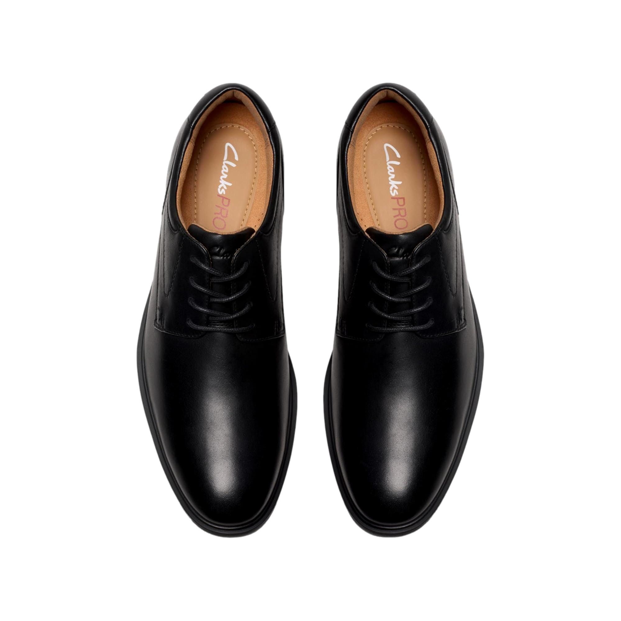 Clarks Eldredge Plain Black Leather 26180261 Size US 11 / EU 44 - 3 Thumbnail