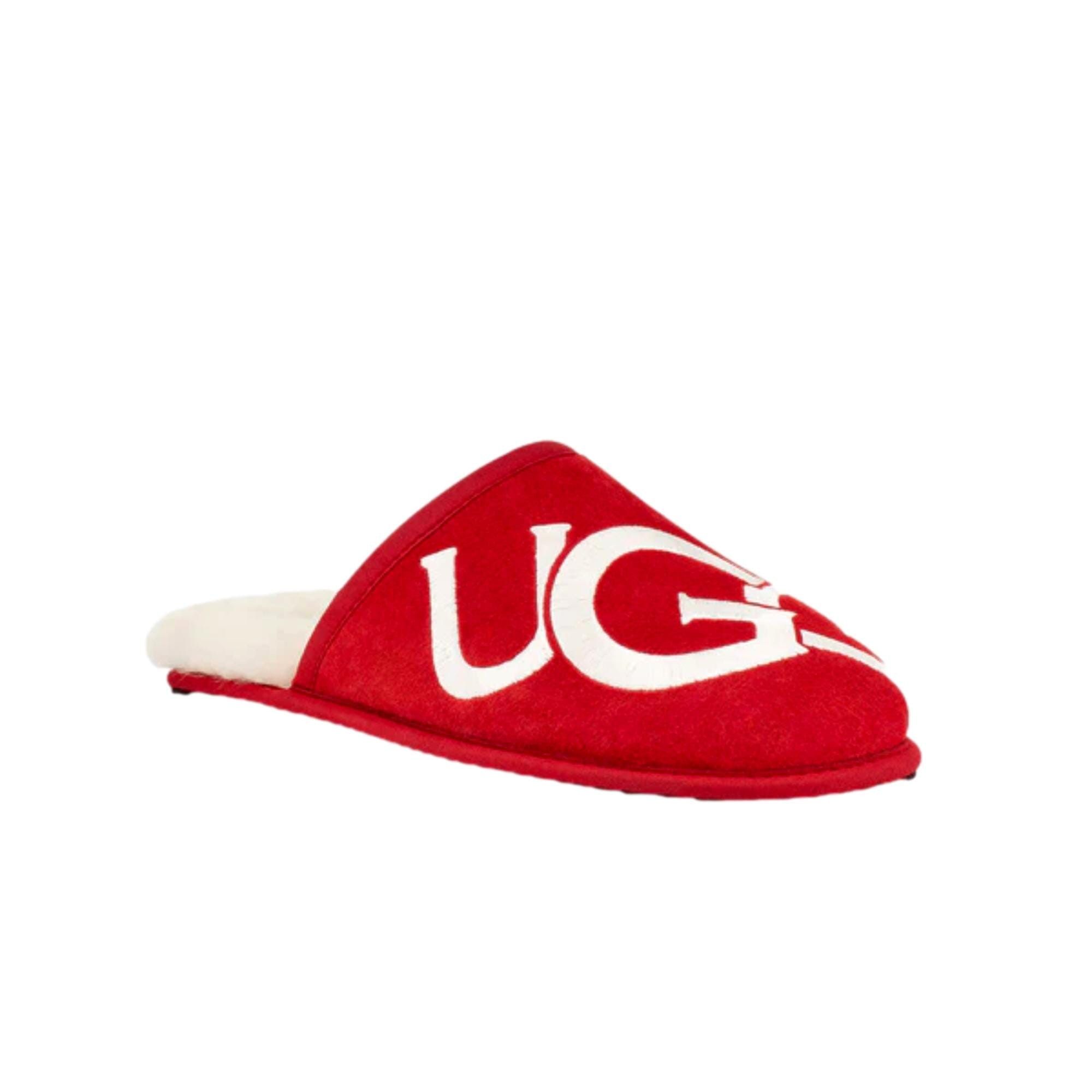 Ugg Scuff Logo Samba Red / Cream 1101324-SRCR Size US 11 / EU 44 - 3 Thumbnail