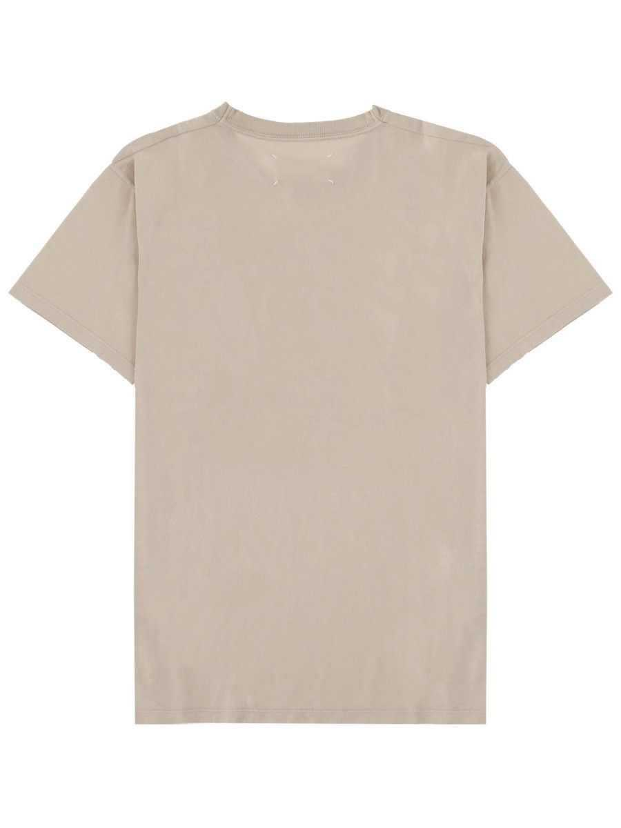 Maison Margiela MAISON MARGIELA T-SHIRT CON STAMPA - BEIGE Size L / US 10 / IT 46 - 3 Thumbnail