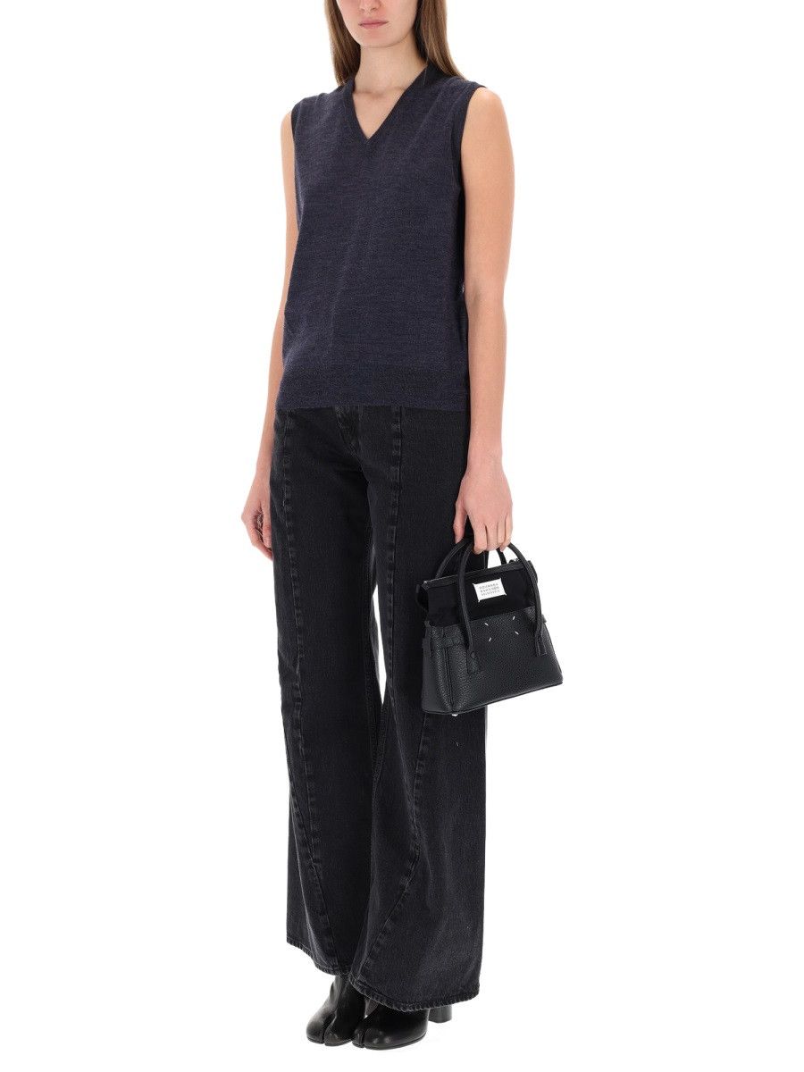 Maison Margiela MAISON MARGIELA V-NECK VEST - BLUE Size L / US 10 / IT 46 - 2 Thumbnail