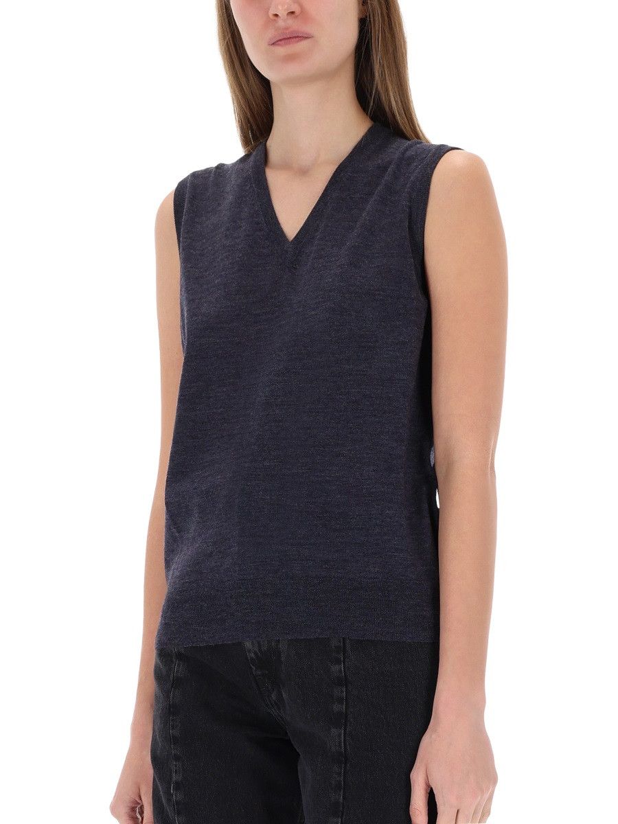 Maison Margiela MAISON MARGIELA V-NECK VEST - BLUE Size L / US 10 / IT 46 - 4 Thumbnail