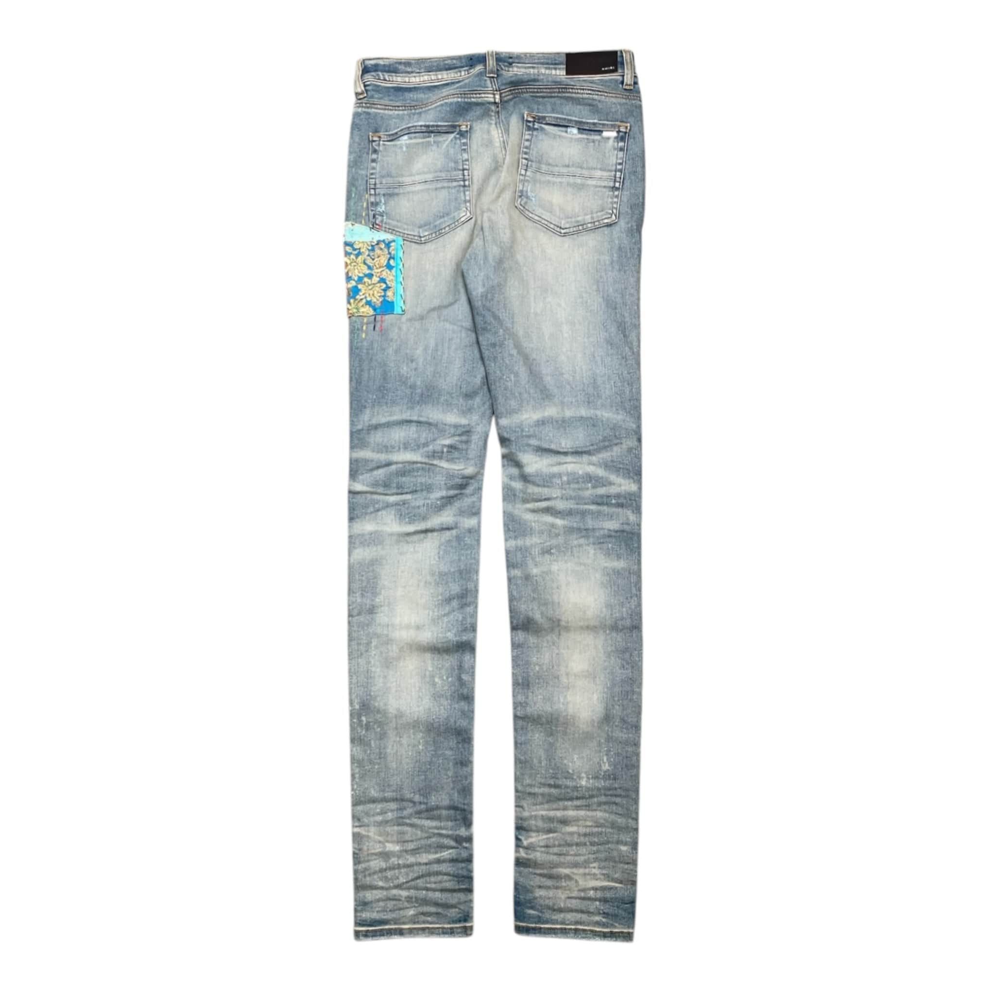 Amiri Amiri Quilted Art Patch Jeans Clay Indigo Multi Size US 34 / EU 50 - 2 Thumbnail