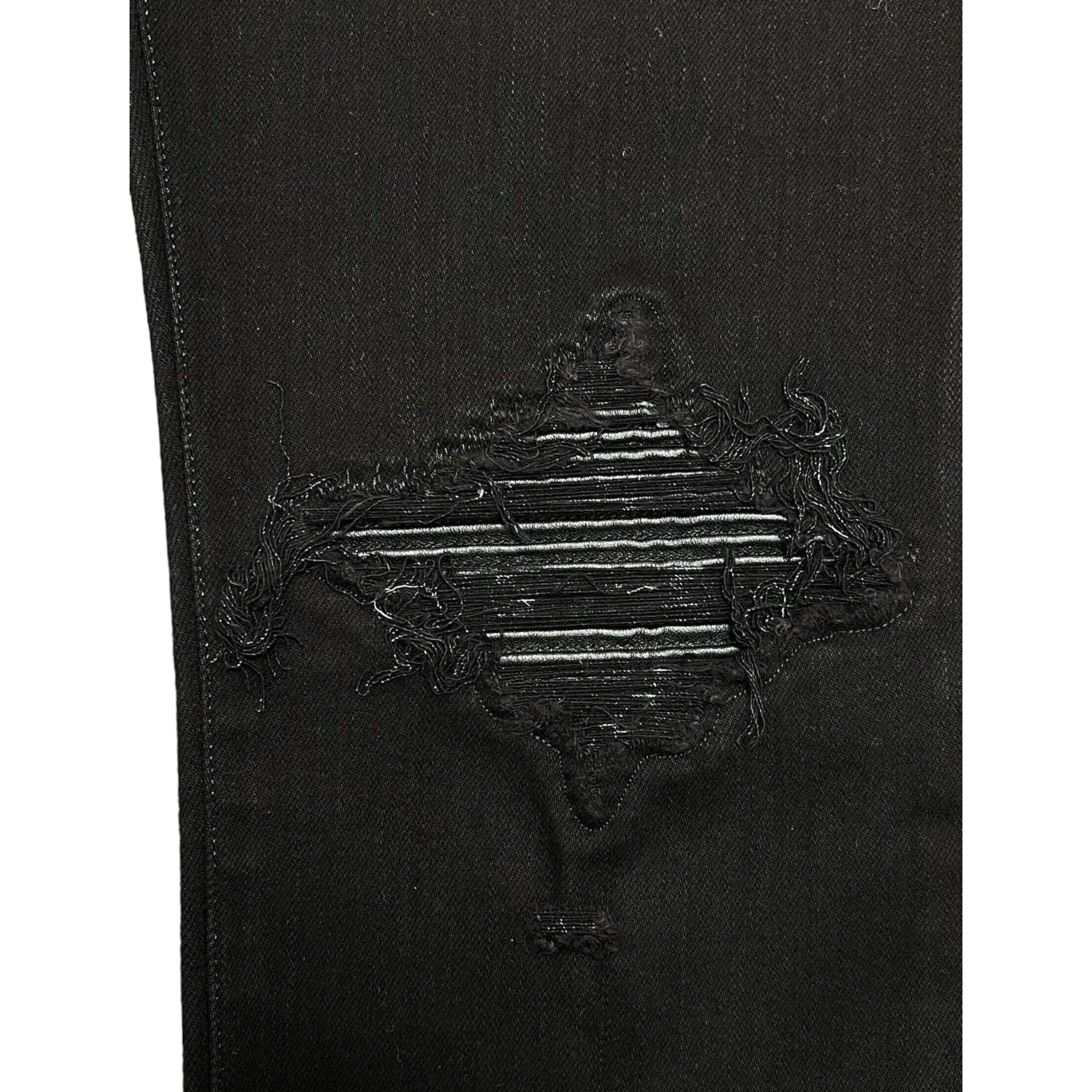 Amiri Amiri MX1 Leather Patch Jeans Black Black Size US 34 / EU 50 - 3 Thumbnail
