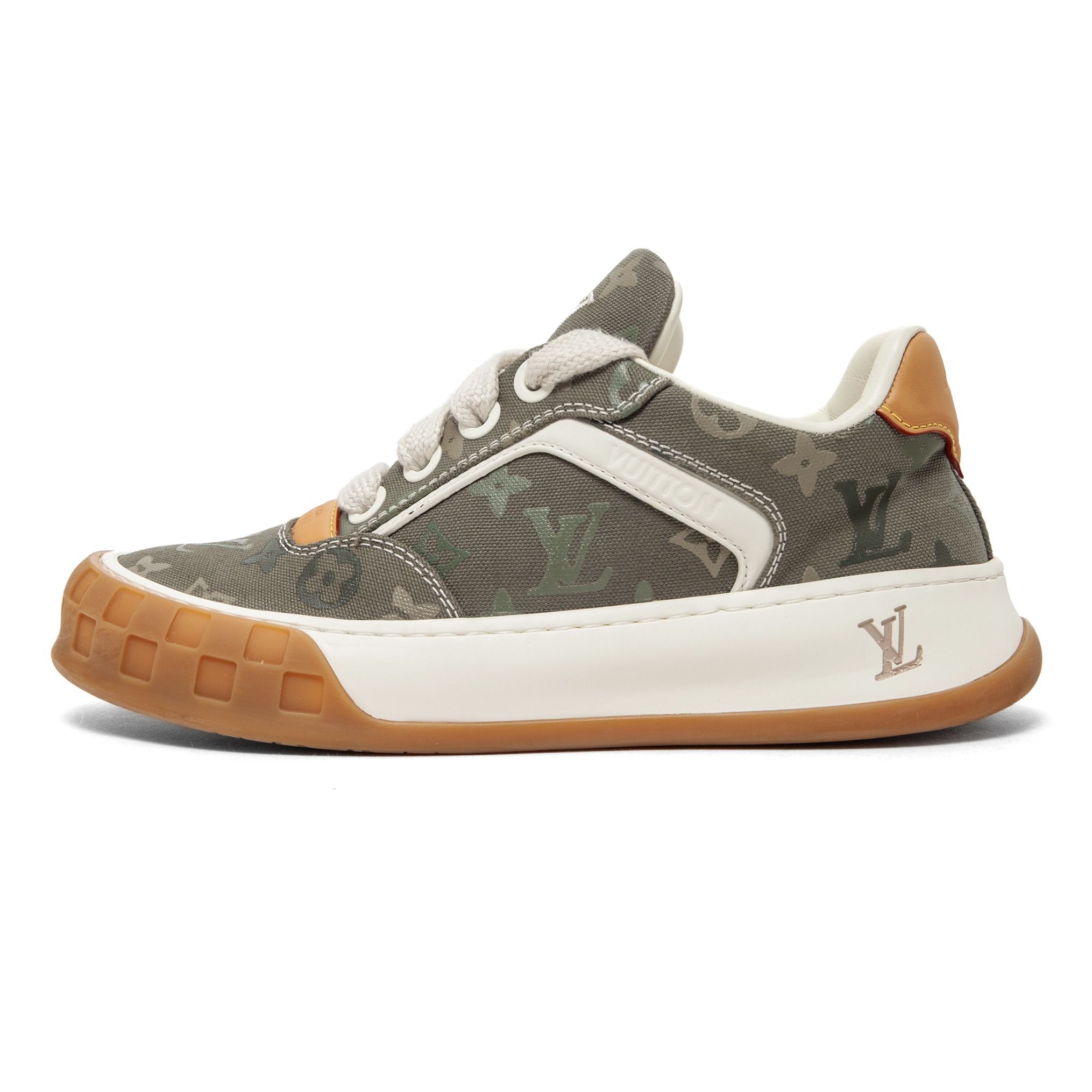 Louis Vuitton LV Tilted Sneaker Low Olive Green White Multi Size US 7.5 / EU 40-41 - 2 Thumbnail