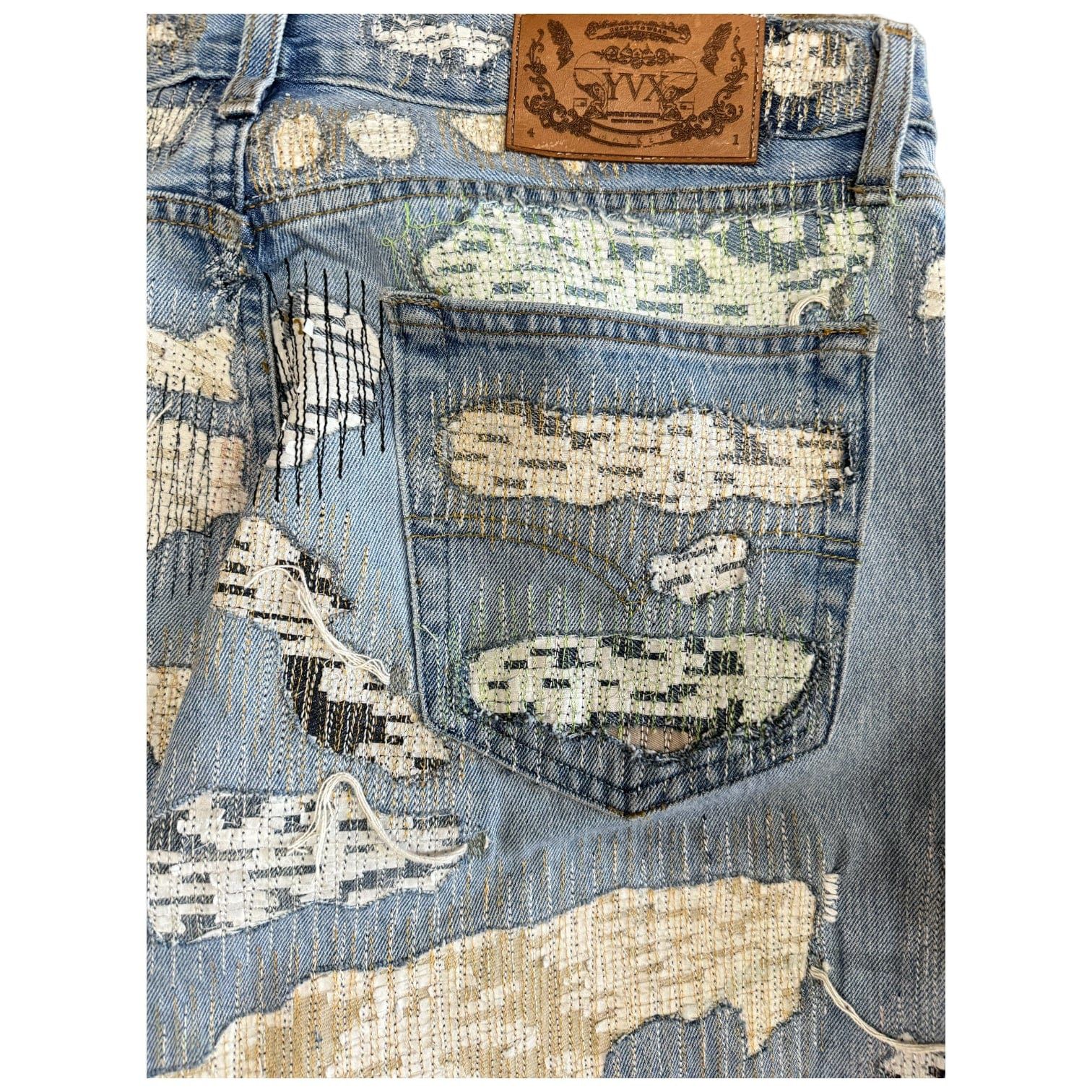 YVX YVX Boro Stitch Jeans Light Indigo Size US 34 / EU 50 - 3 Thumbnail