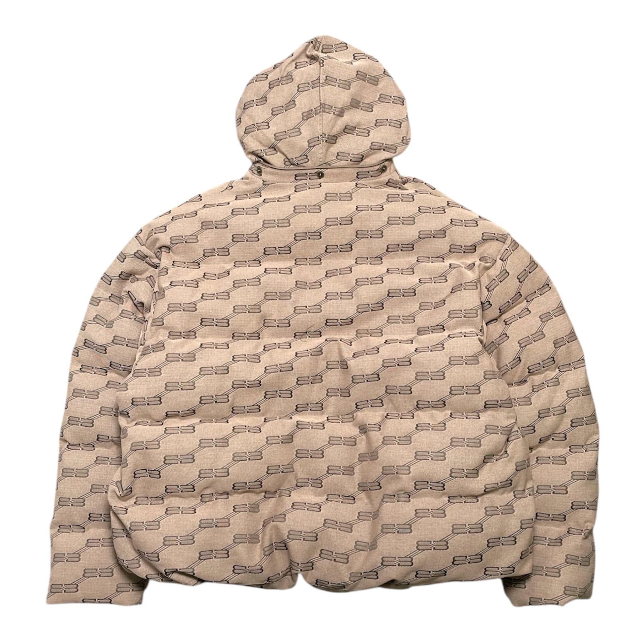 Balenciaga BB Logo Down Jacket Monogram Beige Brown Size US L / EU 52-54 / 3 - 3 Thumbnail