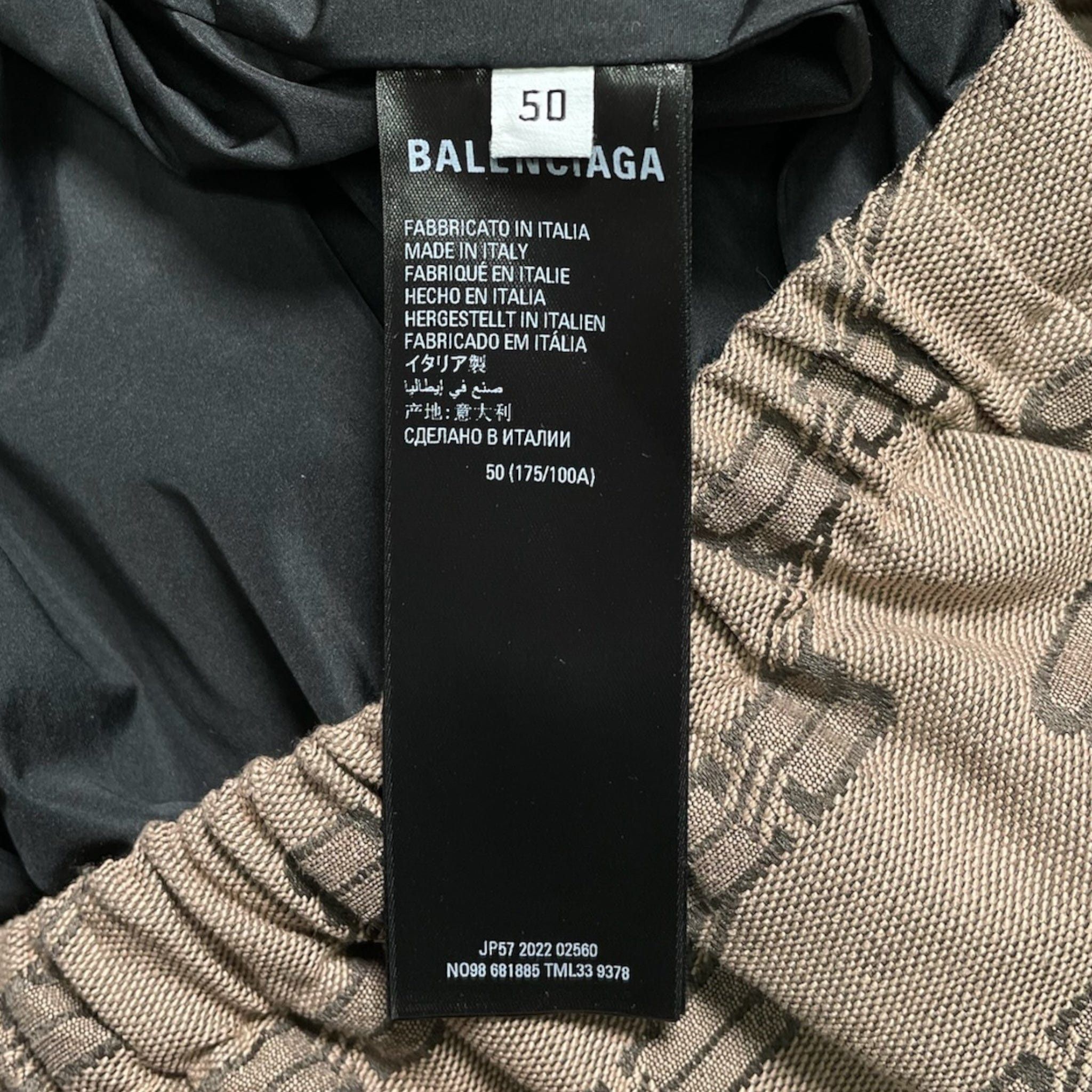 Balenciaga BB Logo Down Jacket Monogram Beige Brown Size US L / EU 52-54 / 3 - 6 Thumbnail