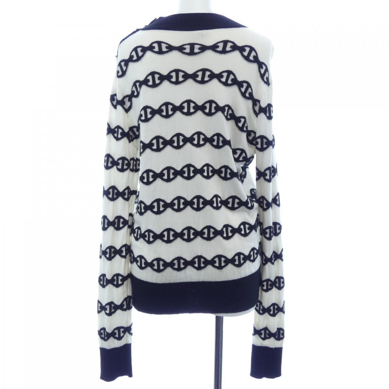 Hermes Hermes Hermes Chaine d’Ancre Silk Cashmere Knit Textile Tops DUTY FREE for USA Size ONE SIZE - 2 Thumbnail