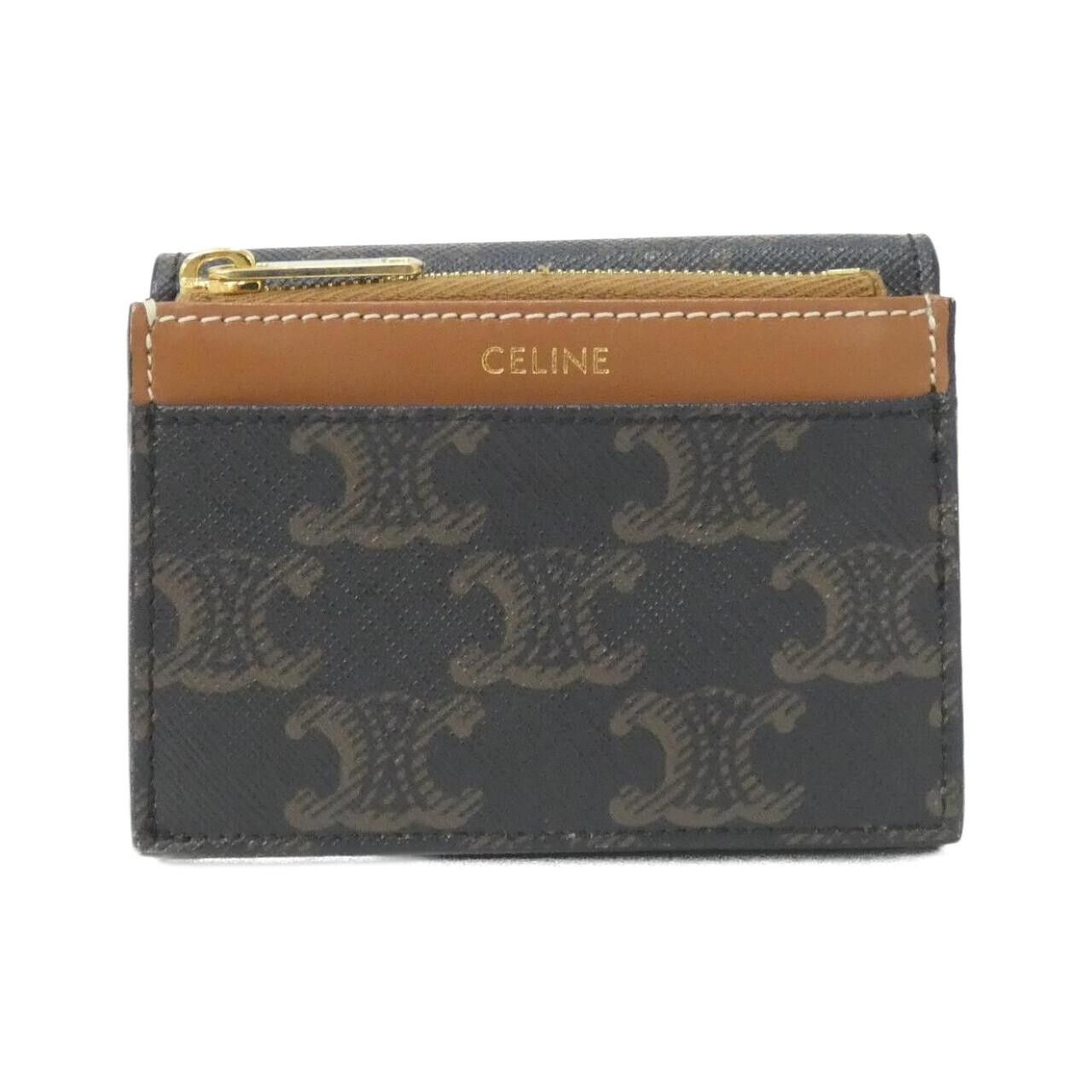 Celine Celine Celine Triomphe Canvas Wallet Textile Short Wallet 10I652DS3 DUTY FREE for USA Size ONE SIZE - 2 Thumbnail