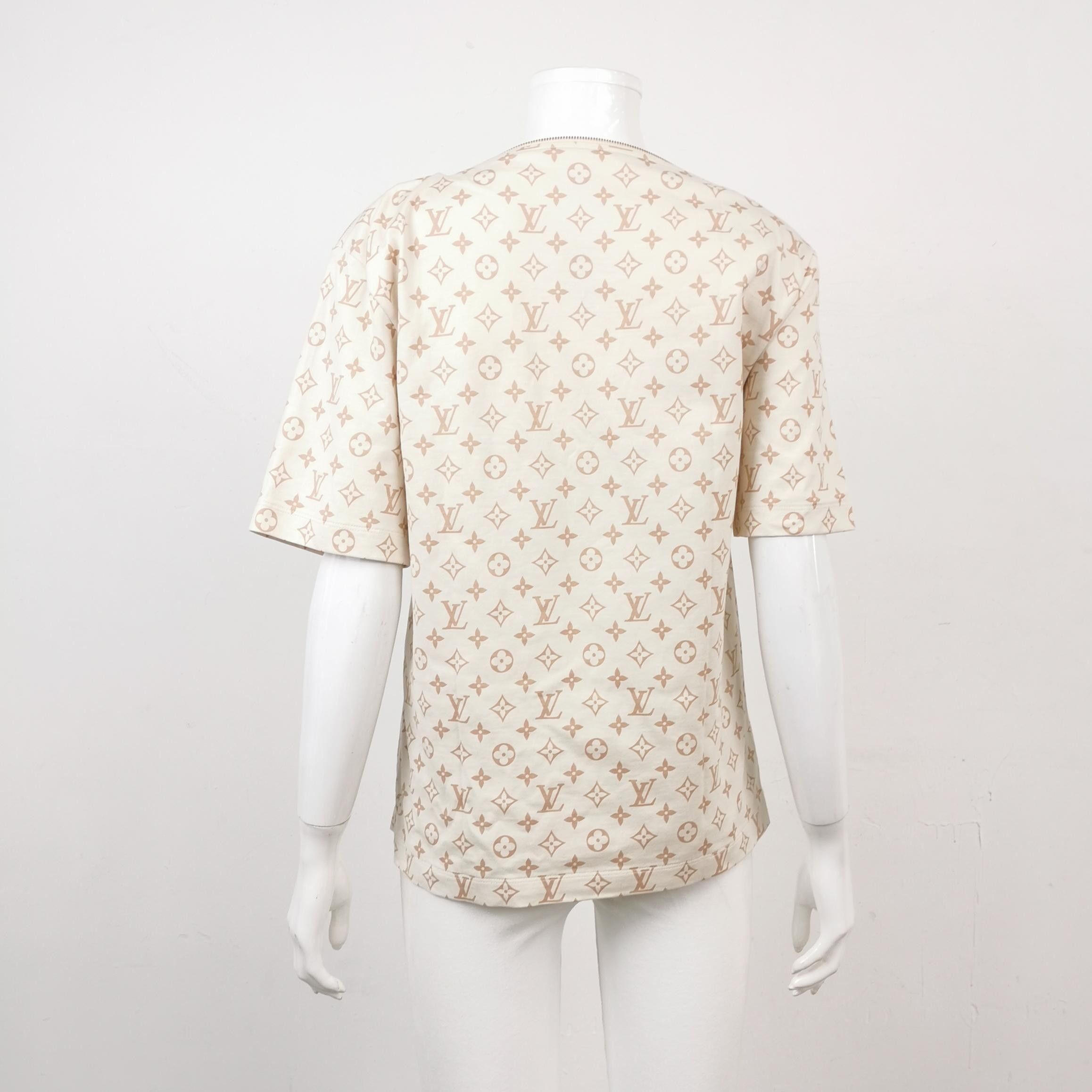 Louis Vuitton Monogram Zipper Tee in Beige Size US S / EU 44-46 / 1 - 2 Thumbnail