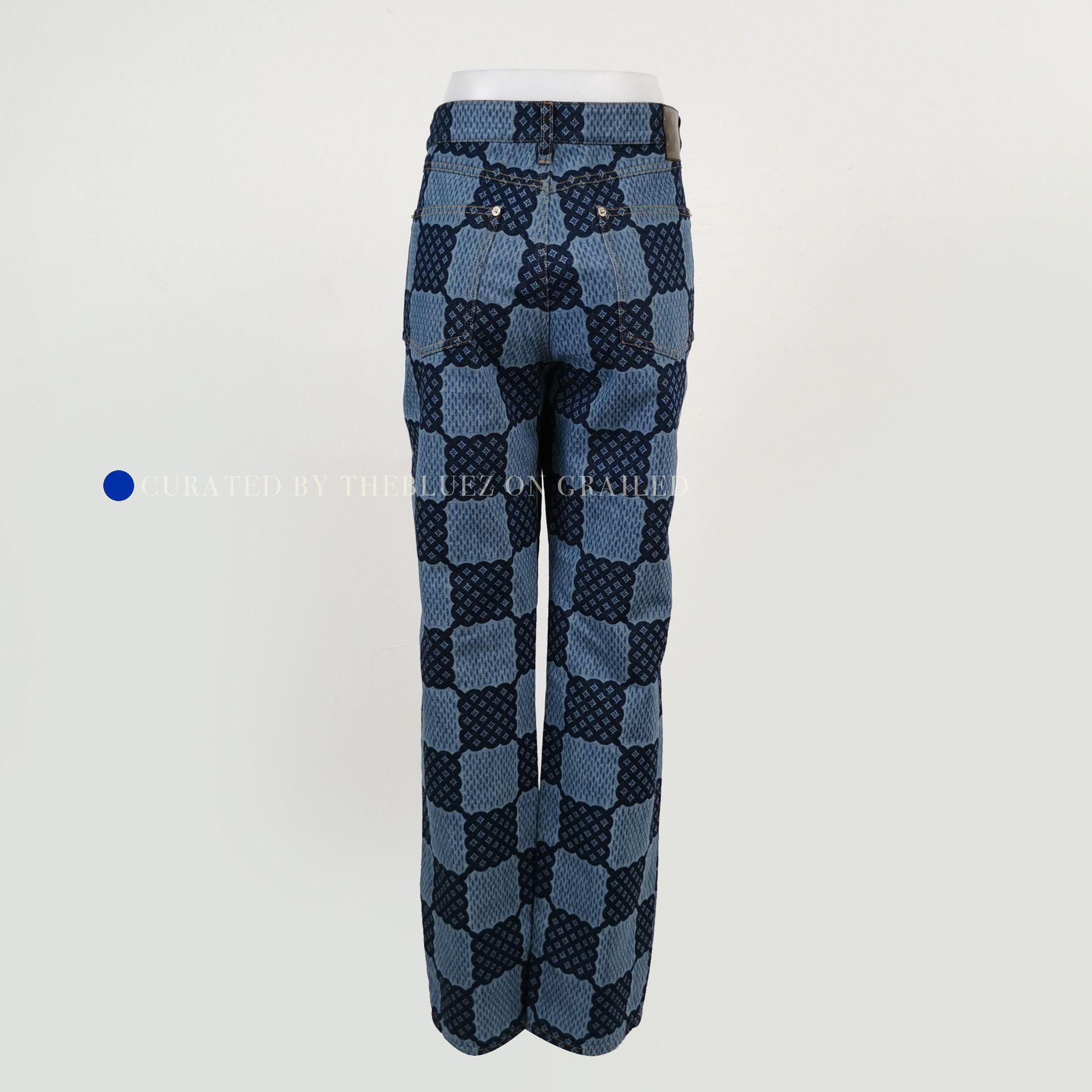 Louis Vuitton Checkerboard Denim Jeans in Blue Size US 28 / EU 44 - 2 Thumbnail