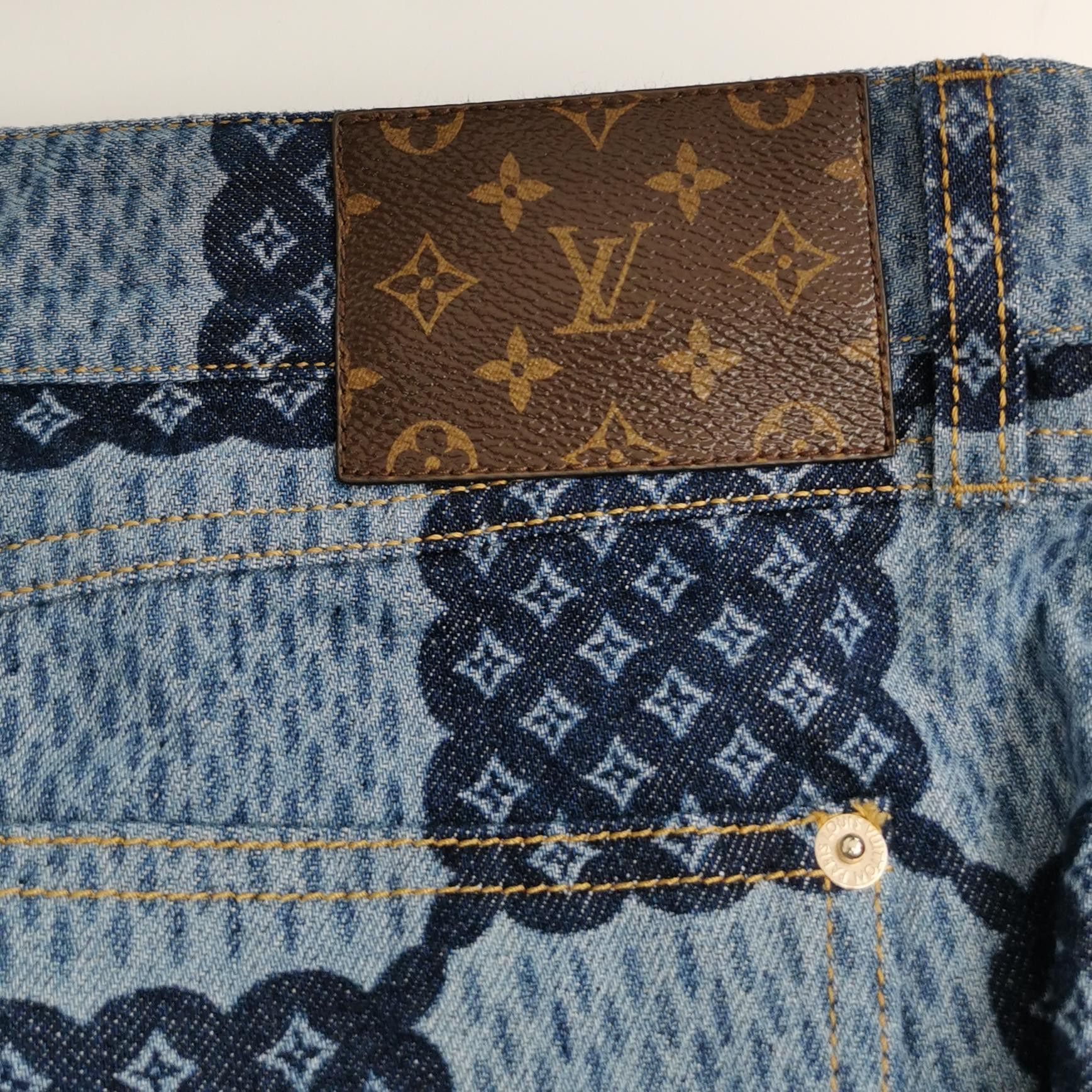 Louis Vuitton Checkerboard Denim Jeans in Blue Size US 28 / EU 44 - 3 Thumbnail