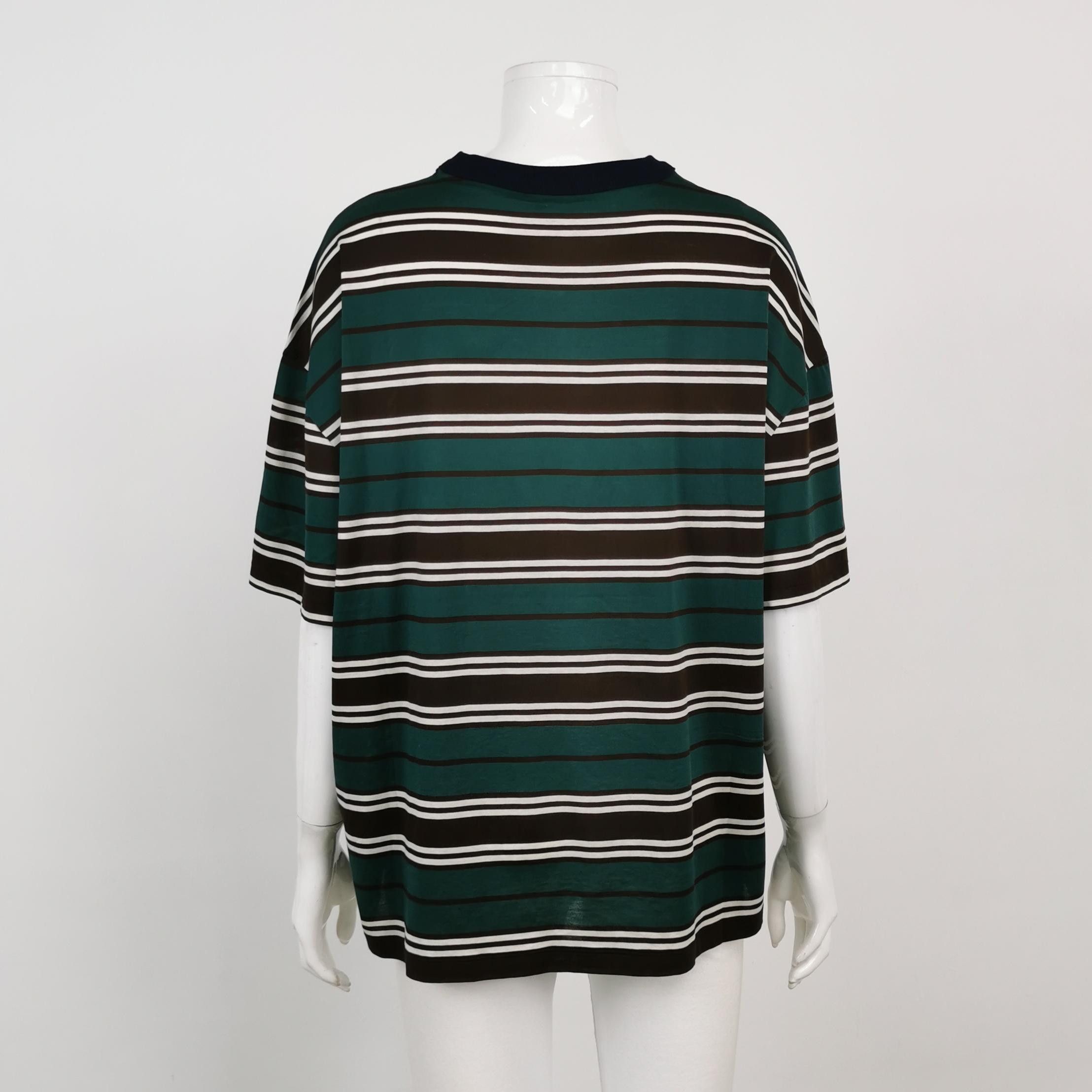 Prada Striped T-Shirt with Logo Patch Size US XS / EU 42 / 0 - 2 Thumbnail