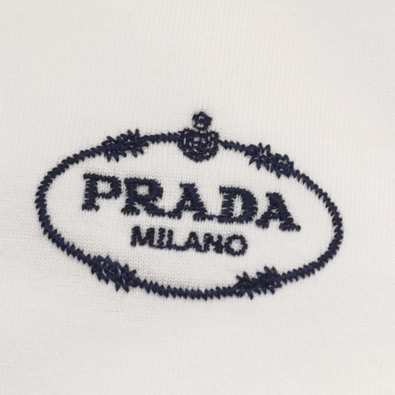 Prada White Logo Embroidered Polo Shirt, Size S Size US S / EU 44-46 / 1 - 3 Thumbnail