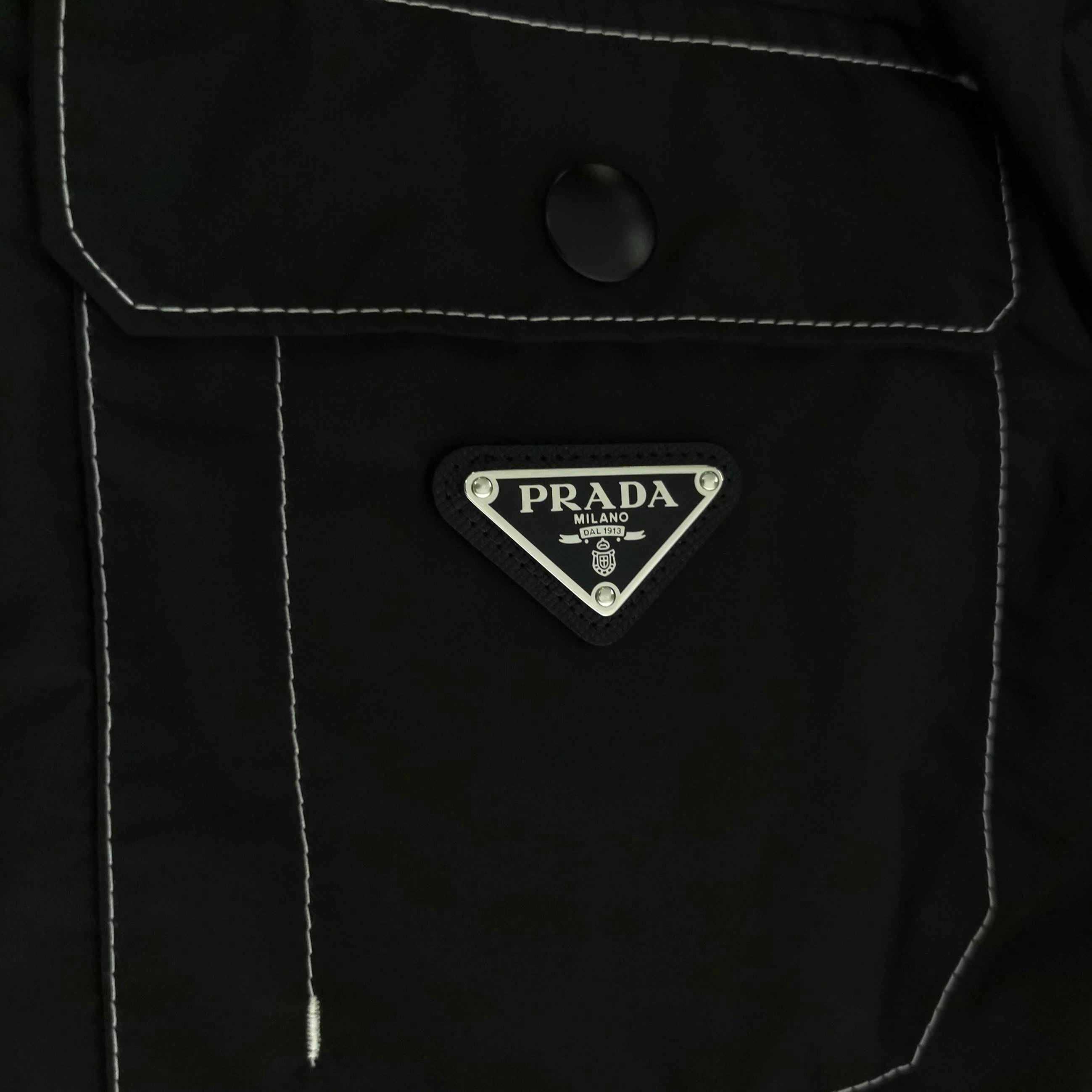 Prada Black Short Sleeve Button-Up Shirt Size US XS / EU 42 / 0 - 2 Thumbnail