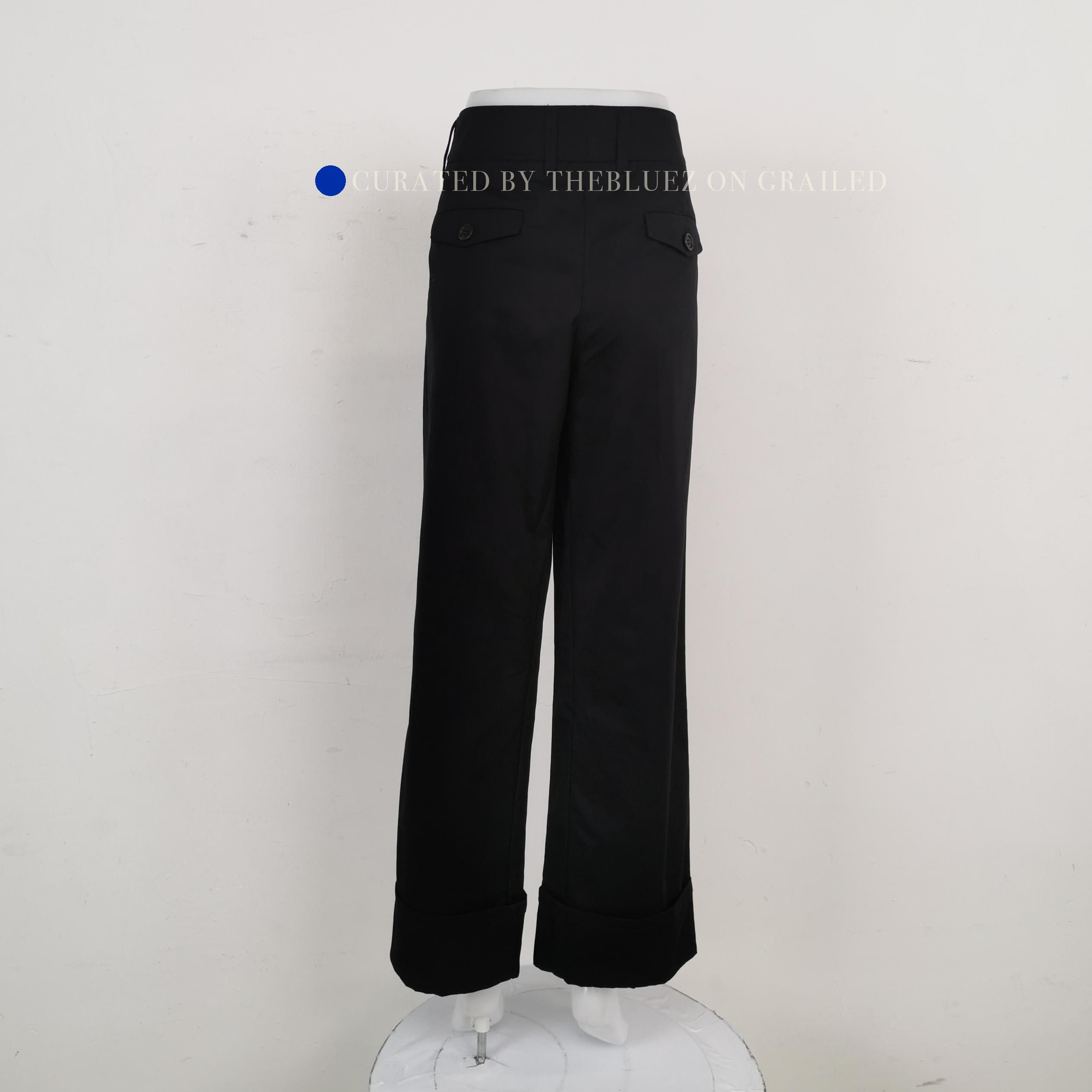 Prada Sleek Black Cotton Casual Pants in Size 28 Size US 28 / EU 44 - 2 Thumbnail