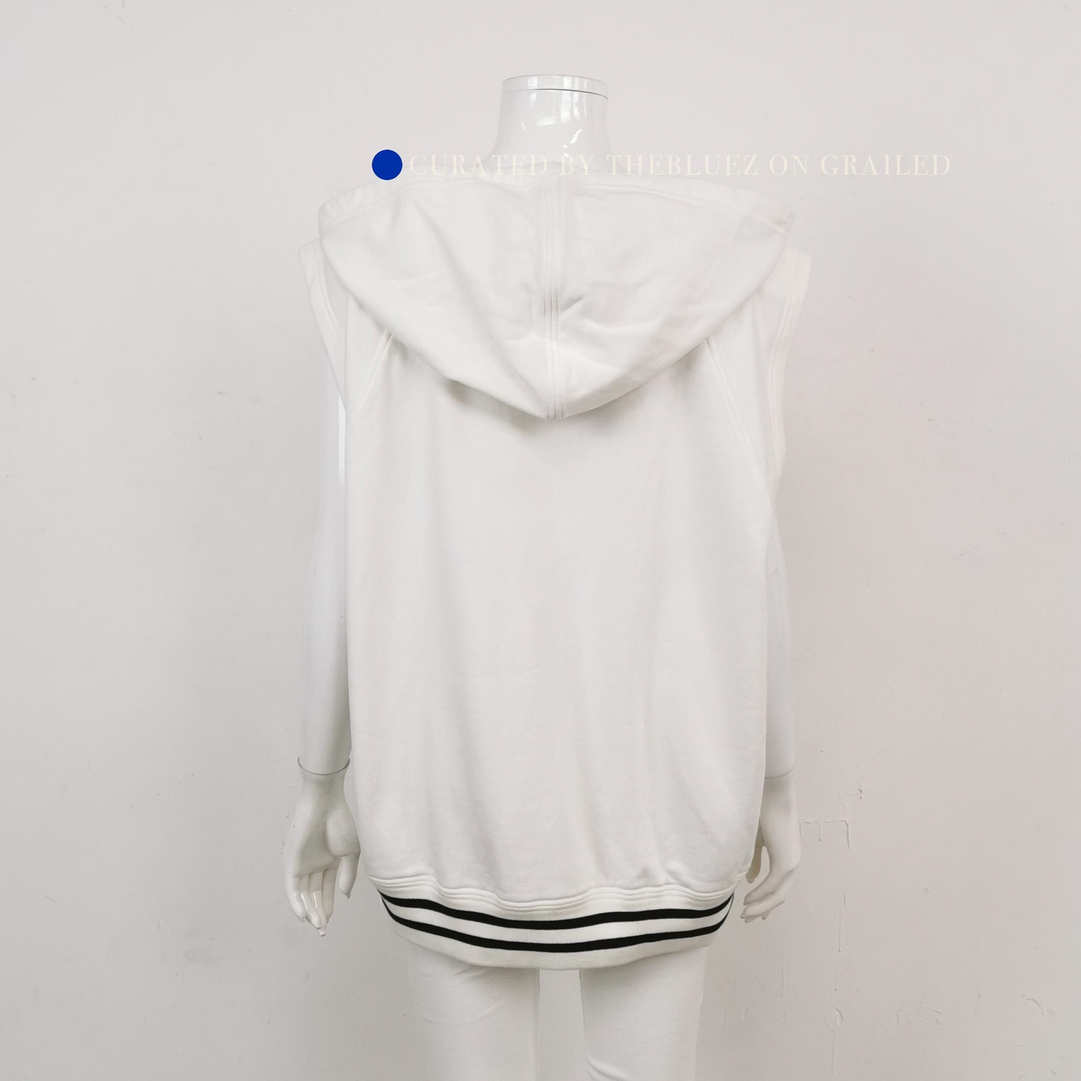 Prada Minimalist White Sleeveless Hoodie in Size M Size US M / EU 48-50 / 2 - 2 Thumbnail
