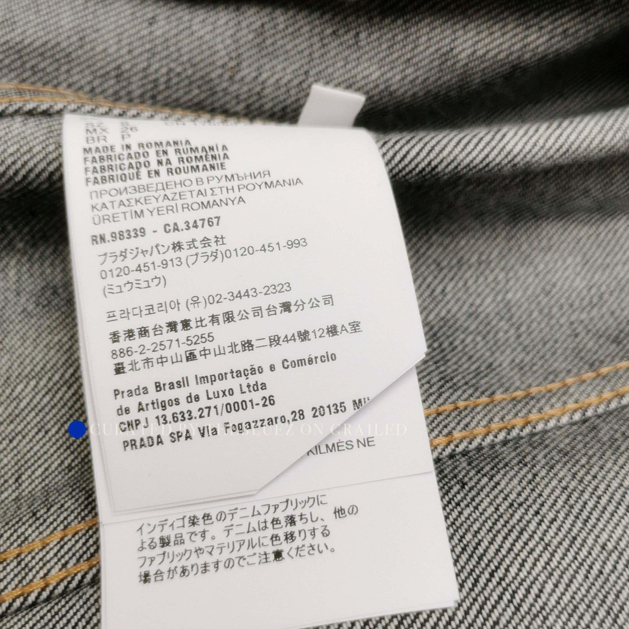 Prada Contrast Stitch Denim Jacket in Blue Size US S / EU 44-46 / 1 - 9 Thumbnail