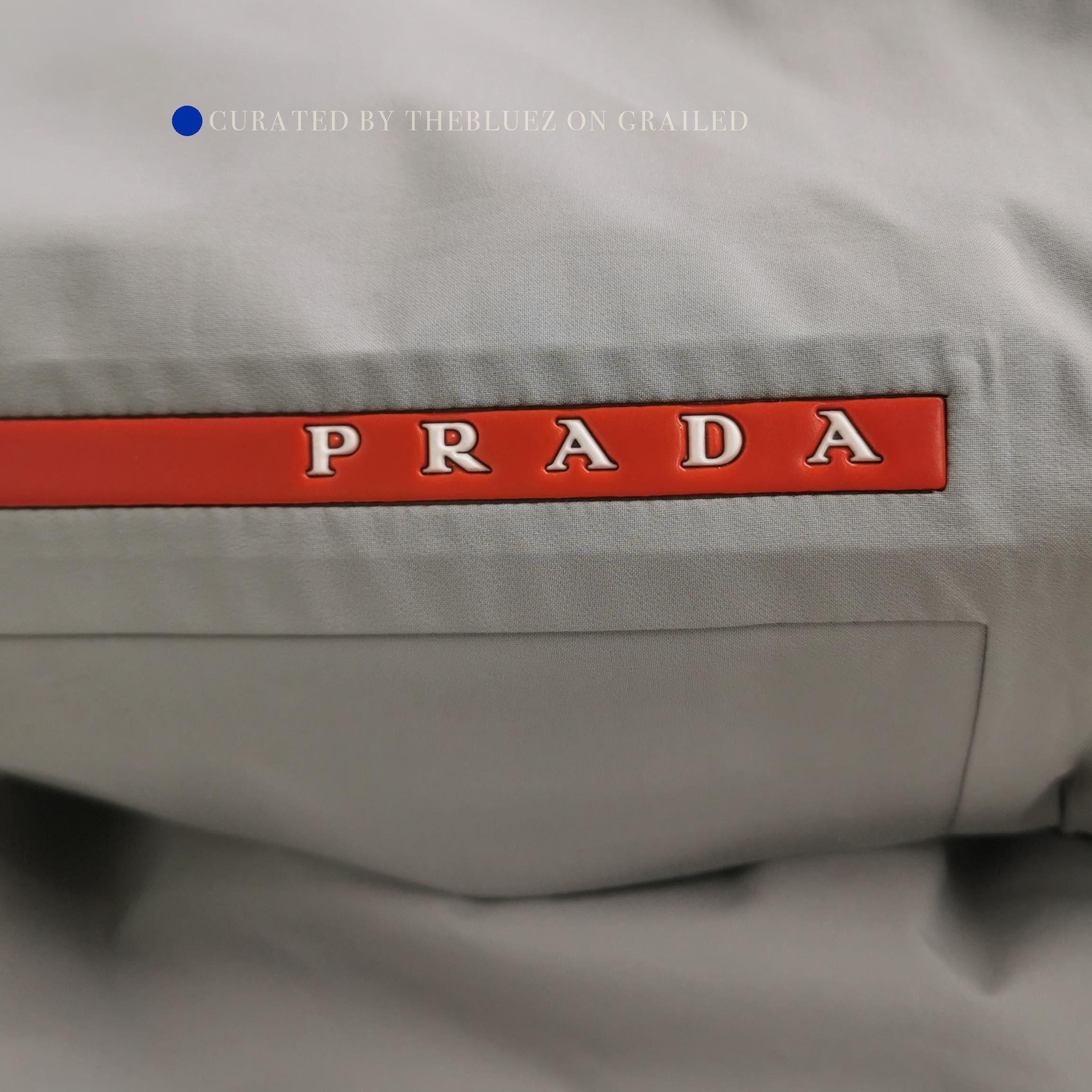 Prada Gray Logo Hooded Light Jacket in Size XS Size US XS / EU 42 / 0 - 3 Thumbnail