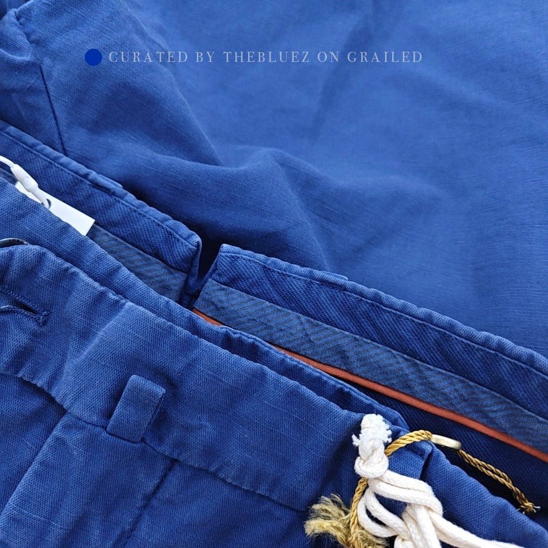 Loro Piana Lightweight Blue Cotton-Linen Summer Shorts Size US 36 / EU 52 - 4 Thumbnail