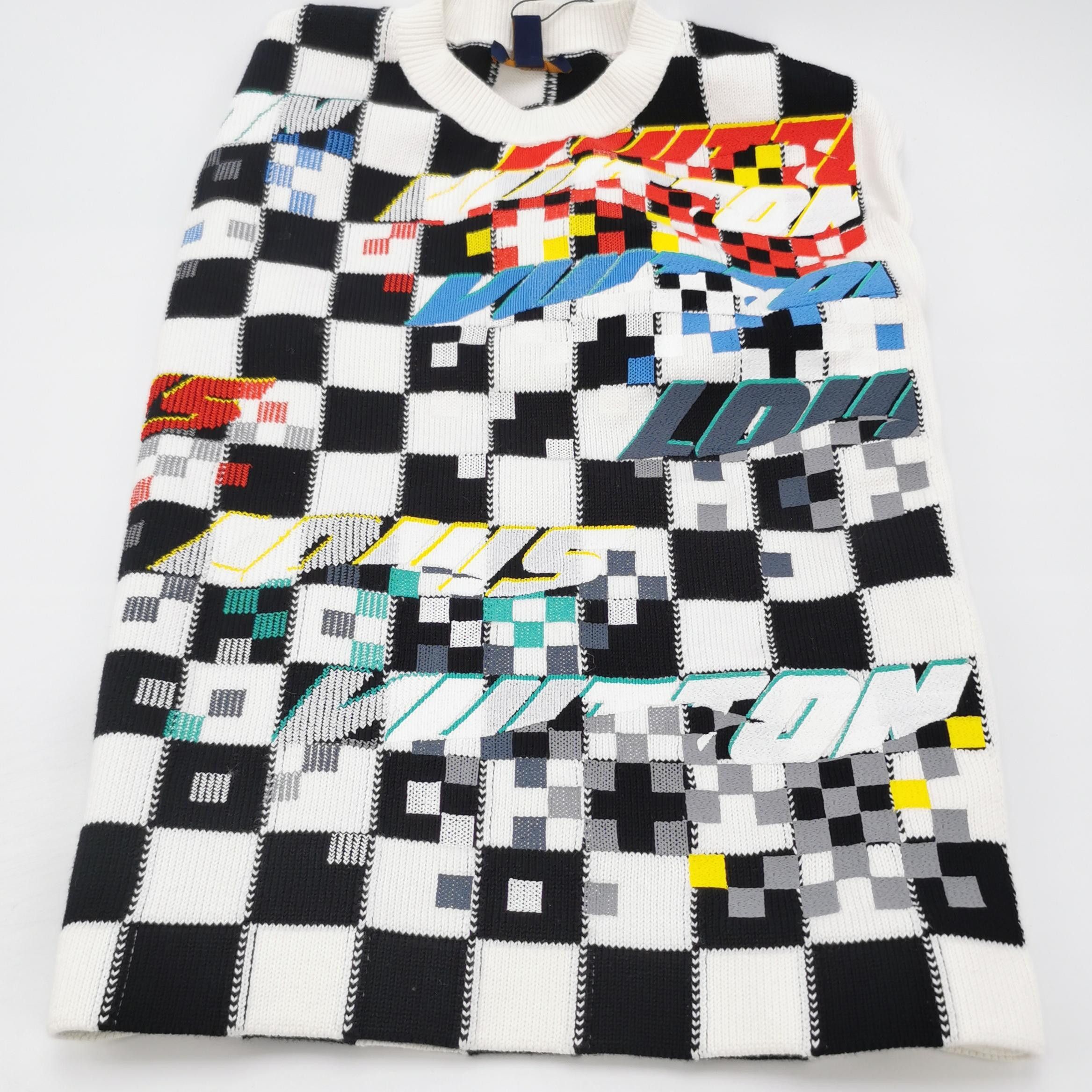 Louis Vuitton Checkerboard Short Sleeve Knit Sweater Size US M / EU 48-50 / 2 - 3 Thumbnail