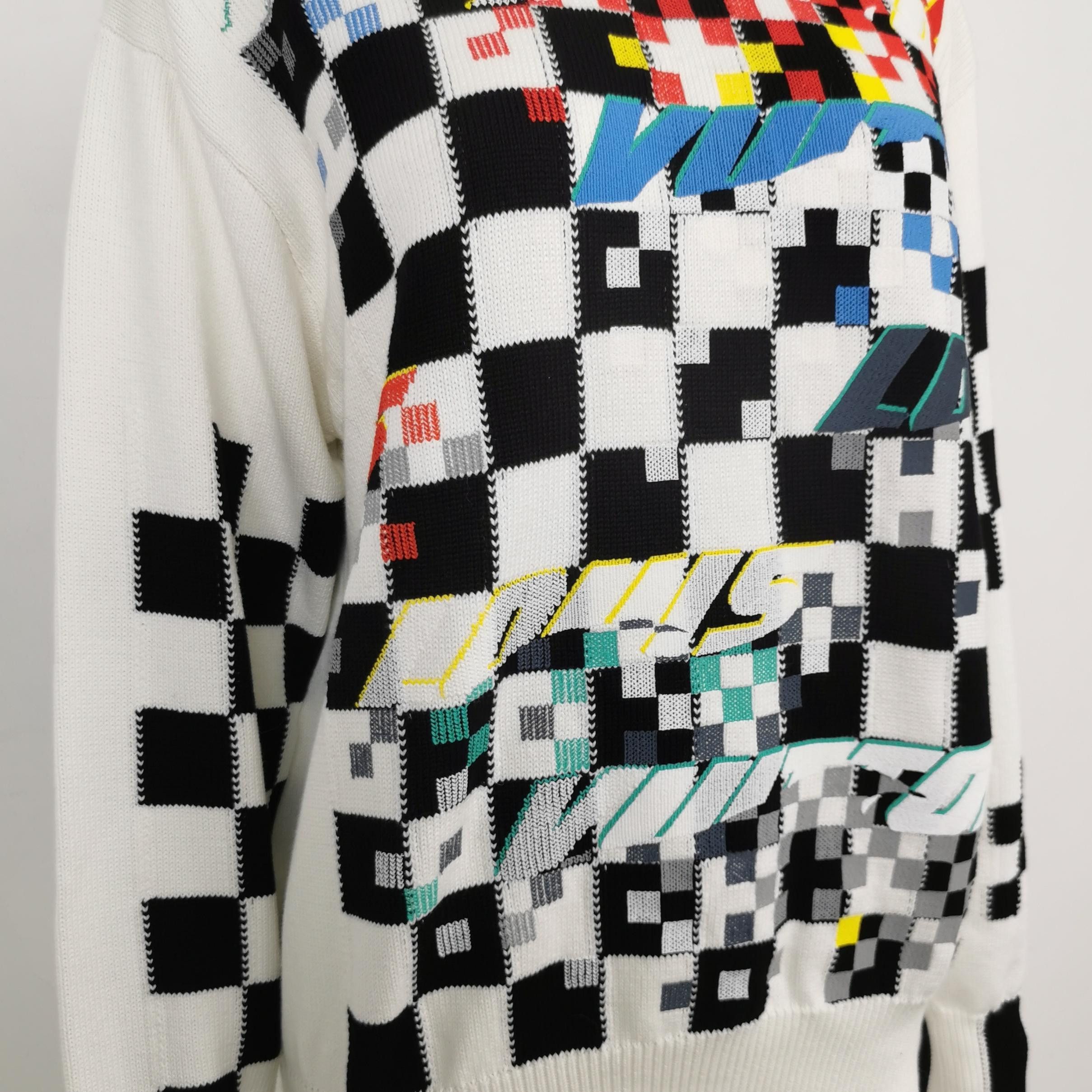 Louis Vuitton Colorful Checkerboard Graphic Crewneck Sweater Size US S / EU 44-46 / 1 - 3 Thumbnail