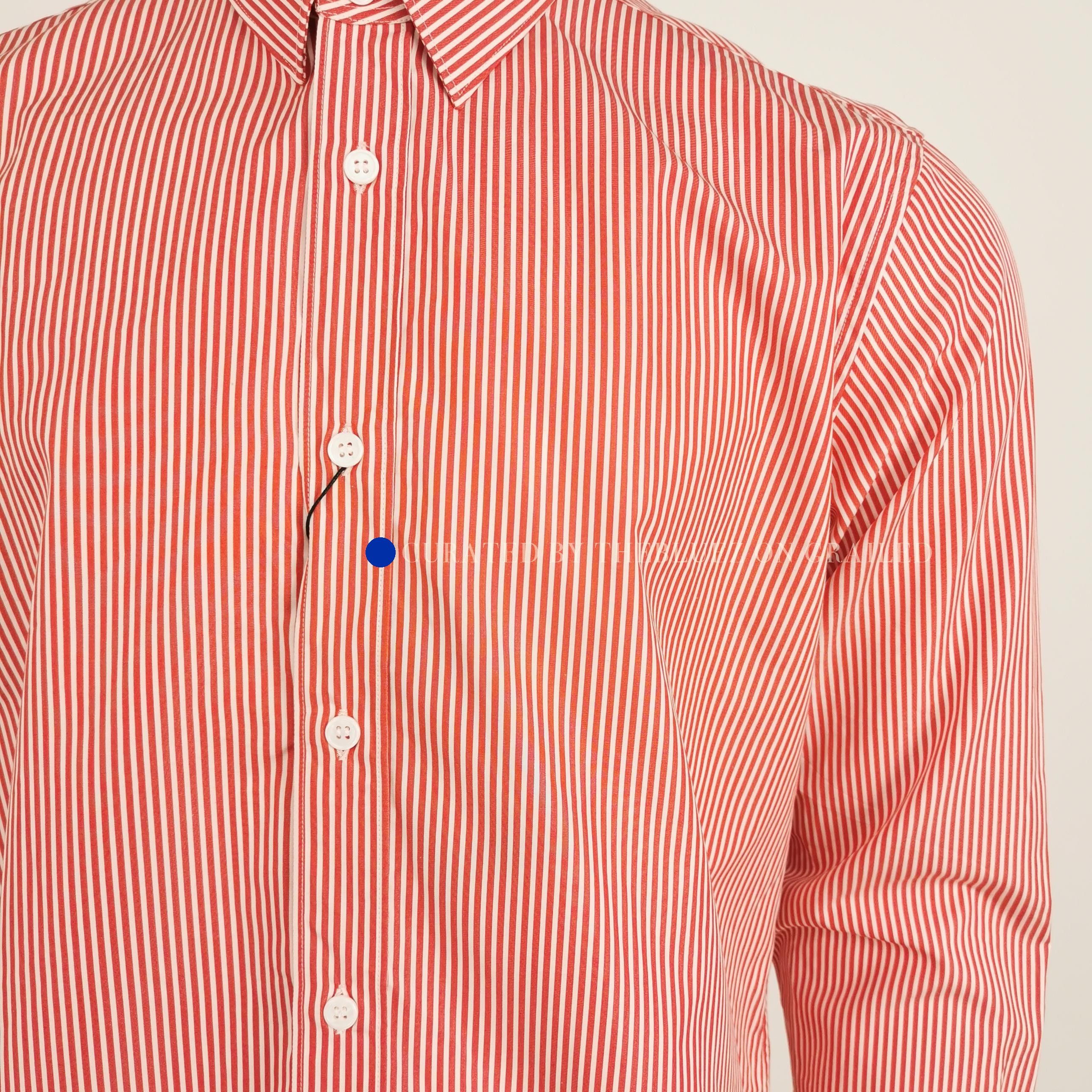 Saint Laurent Paris Striped Red Button-Up Shirt in Size M Size US M / EU 48-50 / 2 - 3 Thumbnail