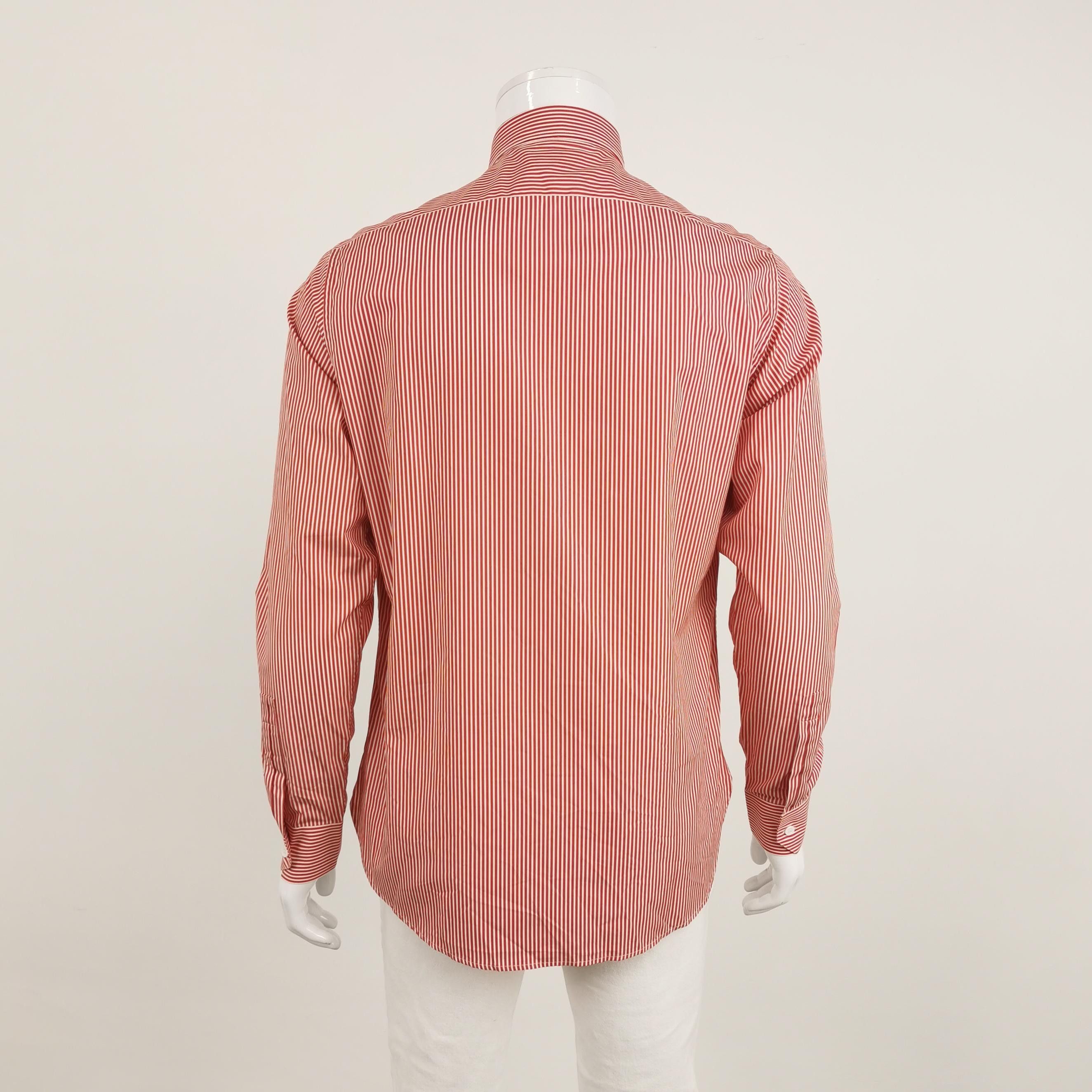 Saint Laurent Paris Striped Red Button-Up Shirt in Size M Size US M / EU 48-50 / 2 - 2 Thumbnail