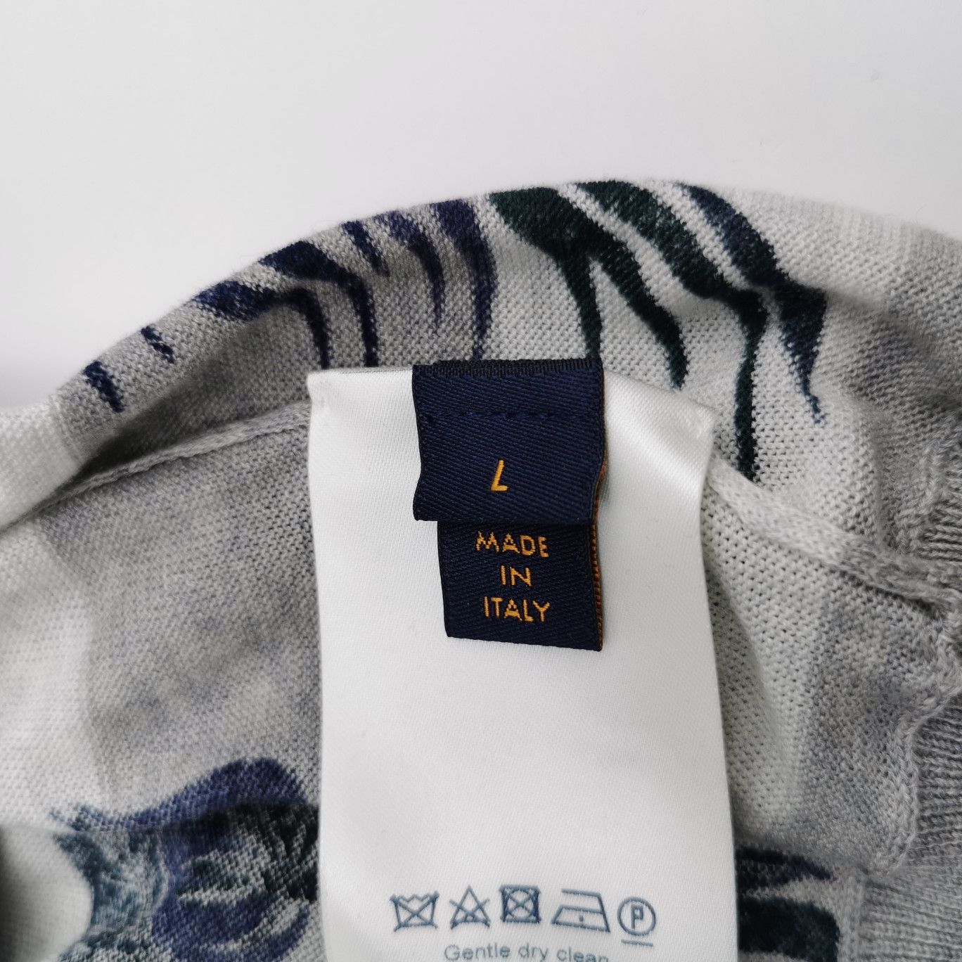 Louis Vuitton Floral Striped Knit Sweater in Gray Size US L / EU 52-54 / 3 - 5 Thumbnail