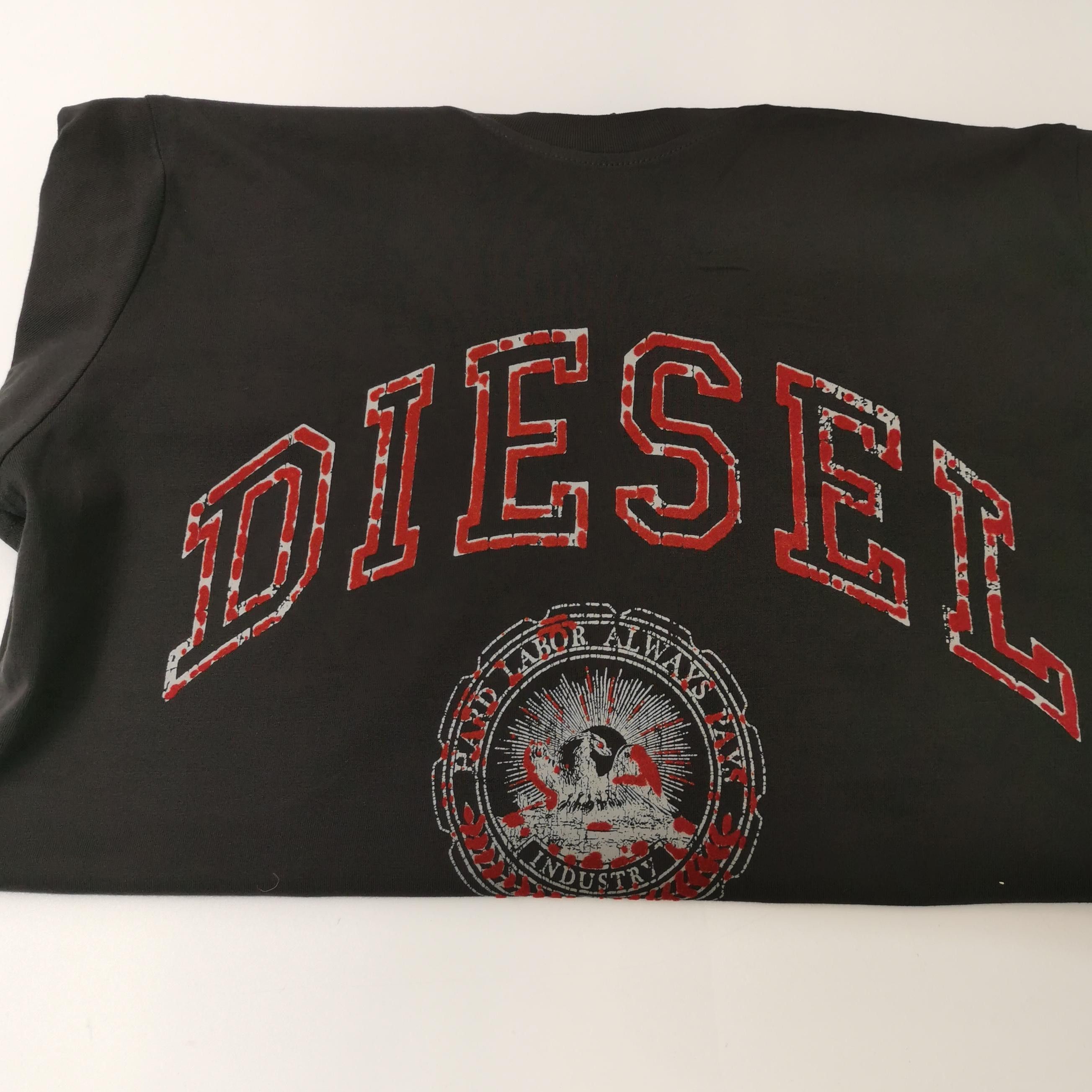 Diesel Black Logo Flock Print T-Shirt in Size S Size US S / EU 44-46 / 1 - 2 Thumbnail